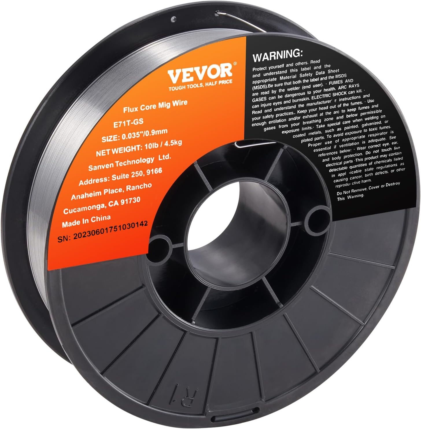 image:imageVEVOR Flux Core Welding Wire E71TGS 0035inch 10LBS Gasless Mild Steel MIG Welding Wire with Low Splatter for All Position Arc Welding and Outdoor UseE71TGS 0035inch 10LBS