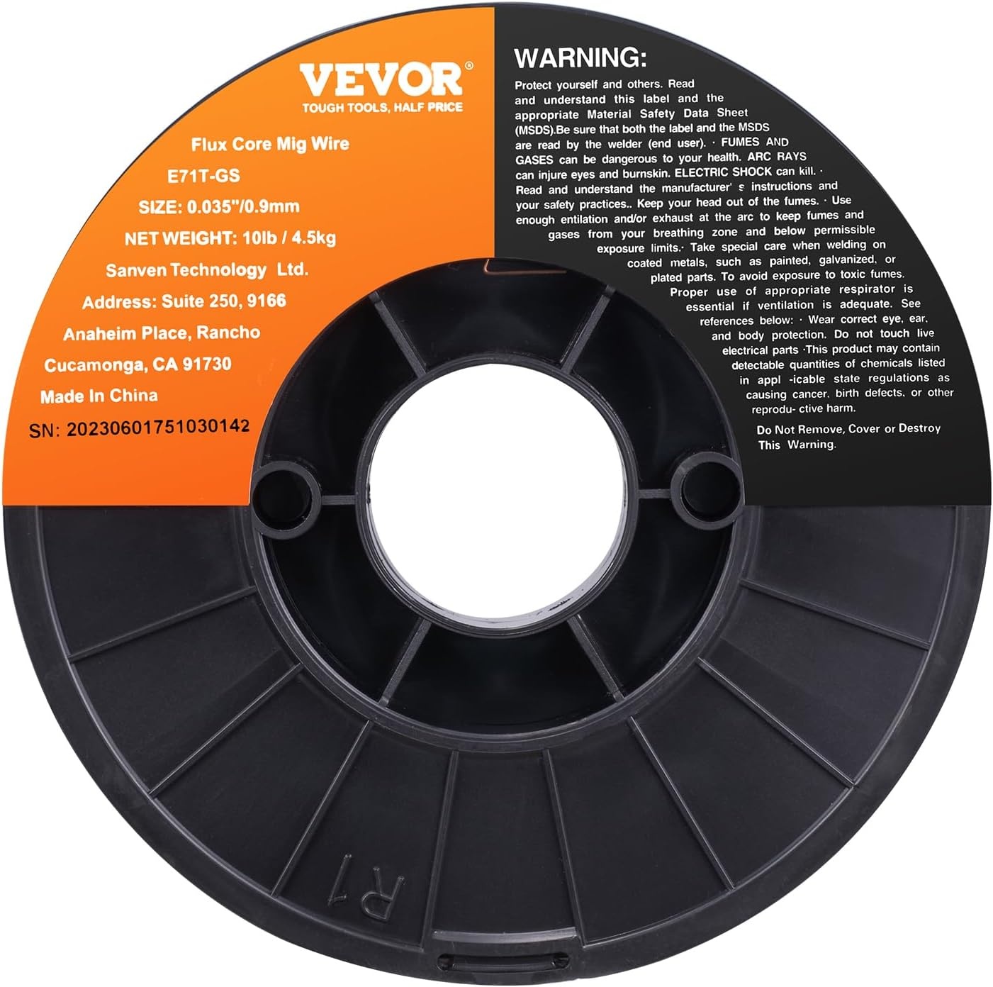 image:imageVEVOR Flux Core Welding Wire E71TGS 0035inch 10LBS Gasless Mild Steel MIG Welding Wire with Low Splatter for All Position Arc Welding and Outdoor UseE71TGS 0035inch 10LBS