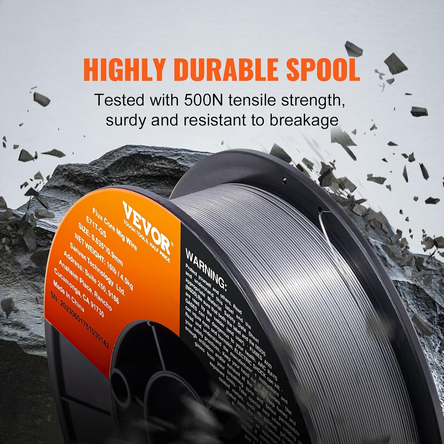 image:imageVEVOR Flux Core Welding Wire E71TGS 0035inch 10LBS Gasless Mild Steel MIG Welding Wire with Low Splatter for All Position Arc Welding and Outdoor UseE71TGS 0035inch 10LBS