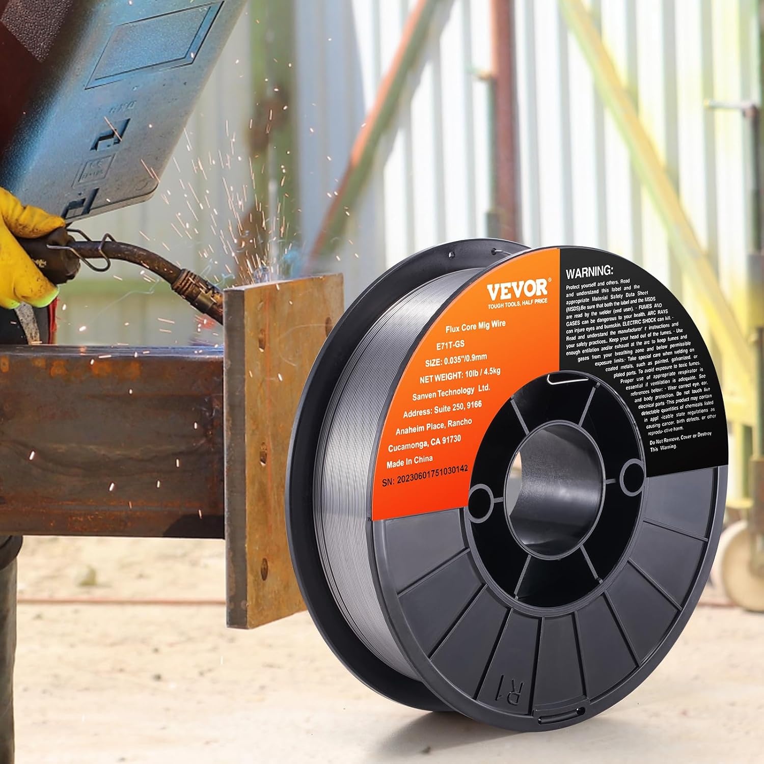 image:imageVEVOR Flux Core Welding Wire E71TGS 0035inch 10LBS Gasless Mild Steel MIG Welding Wire with Low Splatter for All Position Arc Welding and Outdoor UseE71TGS 0035inch 10LBS