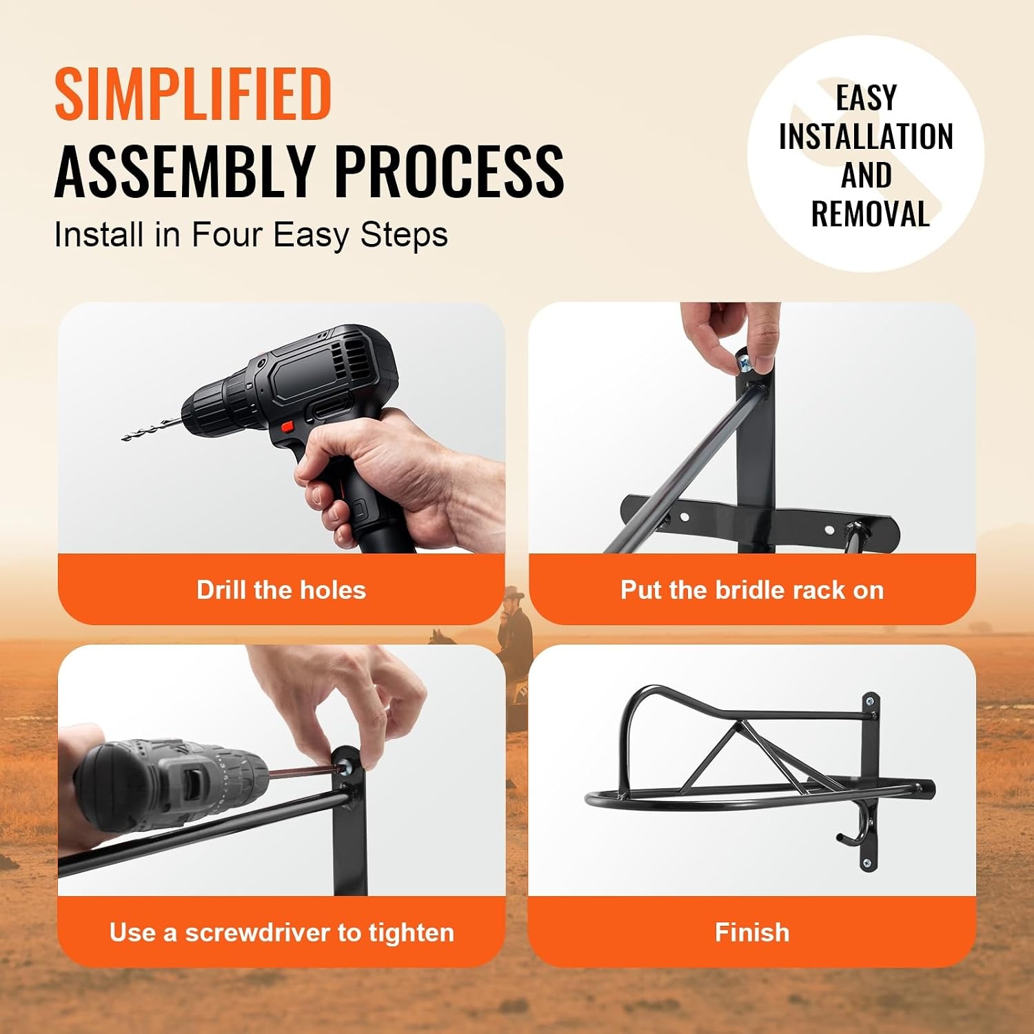 image:imageVEVOR Folding Saddle Rack Freestanding Horse Saddle Stand Portable Horse Blanket Holder Heavy Duty Steel Saddle Rack for English amp Western Saddles Tack Storage 28 x 19 x 375 in BlackWall Mounted Saddle Stand8 Pcs