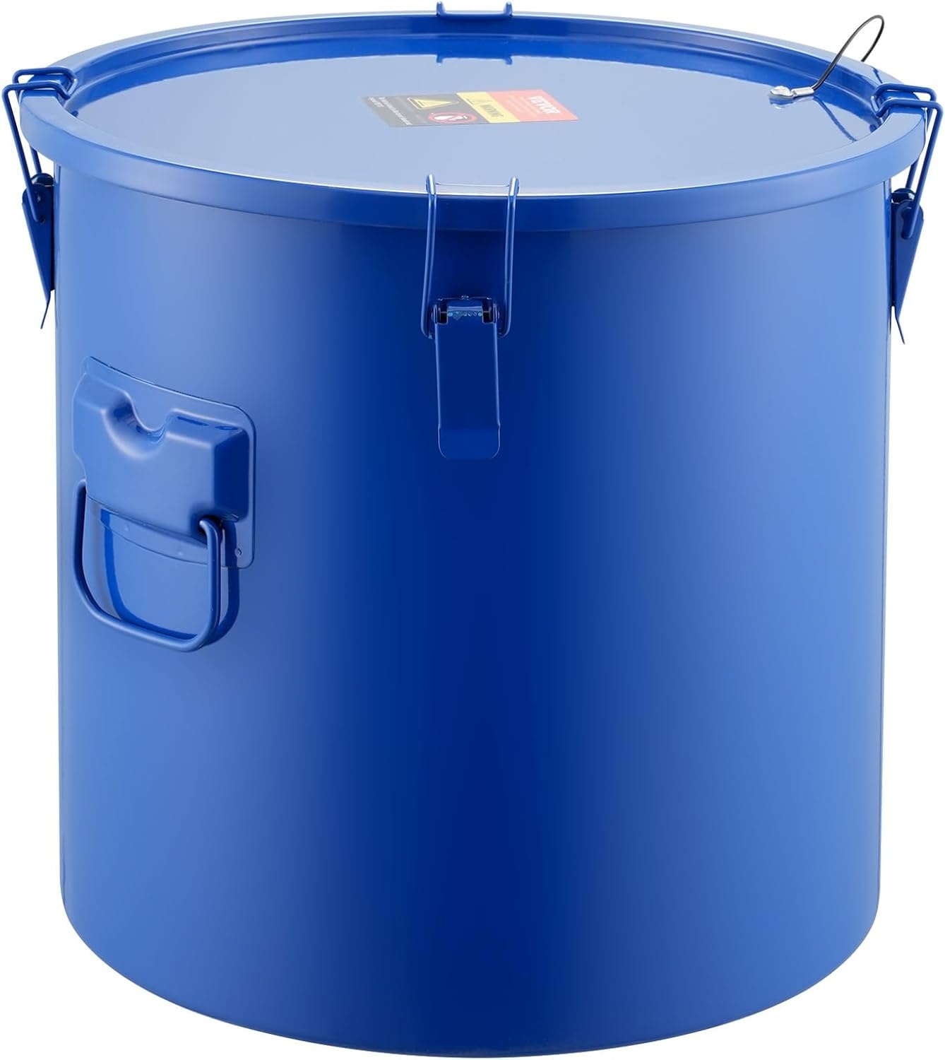 image:imageVEVOR Fryer Grease Bucket 16 Gal Oil Disposal Caddy with Caster Base Carbon Steel RustProof Coating Oil Transport Container with Lid Lock Clips Filter Bag for Hot Cooking Oil Filtering GrayBlue