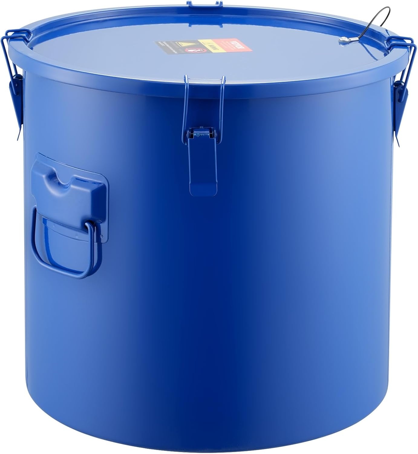 image:imageVEVOR Fryer Grease Bucket 16 Gal Oil Disposal Caddy with Caster Base Carbon Steel RustProof Coating Oil Transport Container with Lid Lock Clips Filter Bag for Hot Cooking Oil Filtering GrayBlue