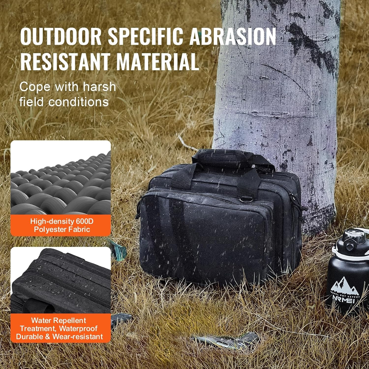 image:imageVEVOR Gun Bag with Detachable Baffles amp 6 Magazines Shooting Handgun Bag for Outdoor Hunting Shooting Pistol Bag Case 2 Removable Pistol Bags Brown 13 x 79 x 91 inBlack