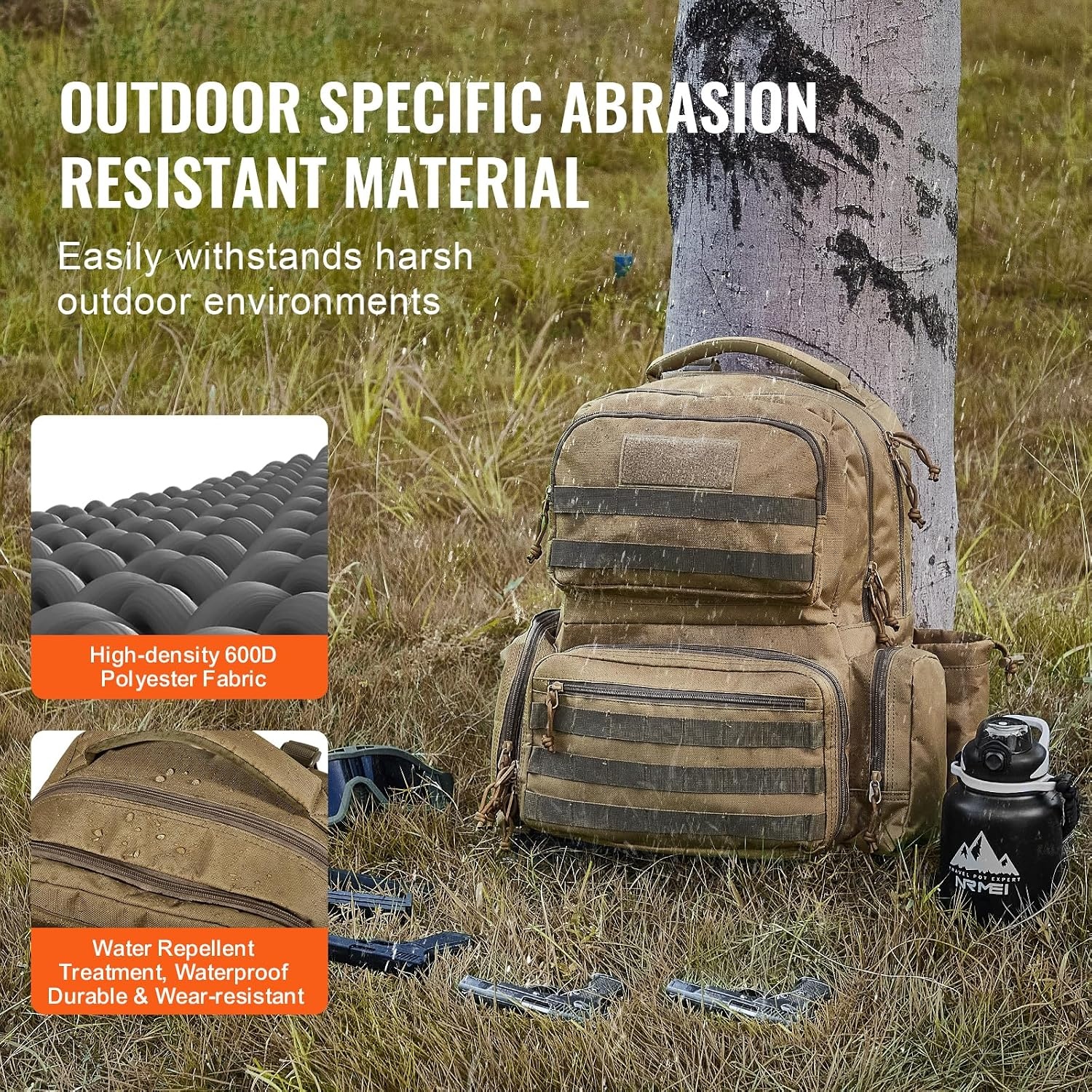 image:imageVEVOR Gun Bag with Detachable Baffles amp 6 Magazines Shooting Handgun Bag for Outdoor Hunting Shooting Pistol Bag Case 2 Removable Pistol Bags Brown 13 x 79 x 91 inBrown