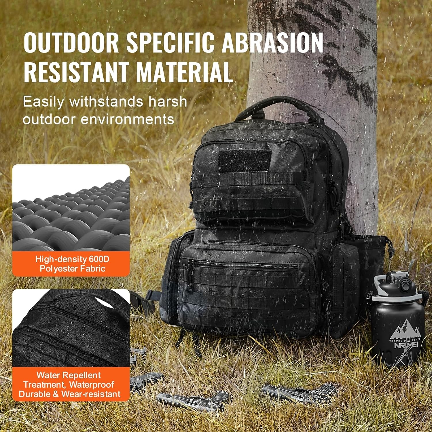 image:imageVEVOR Gun Bag with Detachable Baffles amp 6 Magazines Shooting Handgun Bag for Outdoor Hunting Shooting Pistol Bag Case 2 Removable Pistol Bags Brown 13 x 79 x 91 inBlack