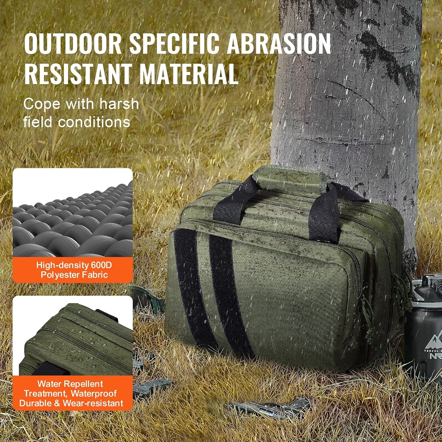 image:imageVEVOR Gun Bag with Detachable Baffles amp 6 Magazines Shooting Handgun Bag for Outdoor Hunting Shooting Pistol Bag Case 2 Removable Pistol Bags Brown 13 x 79 x 91 inGreen