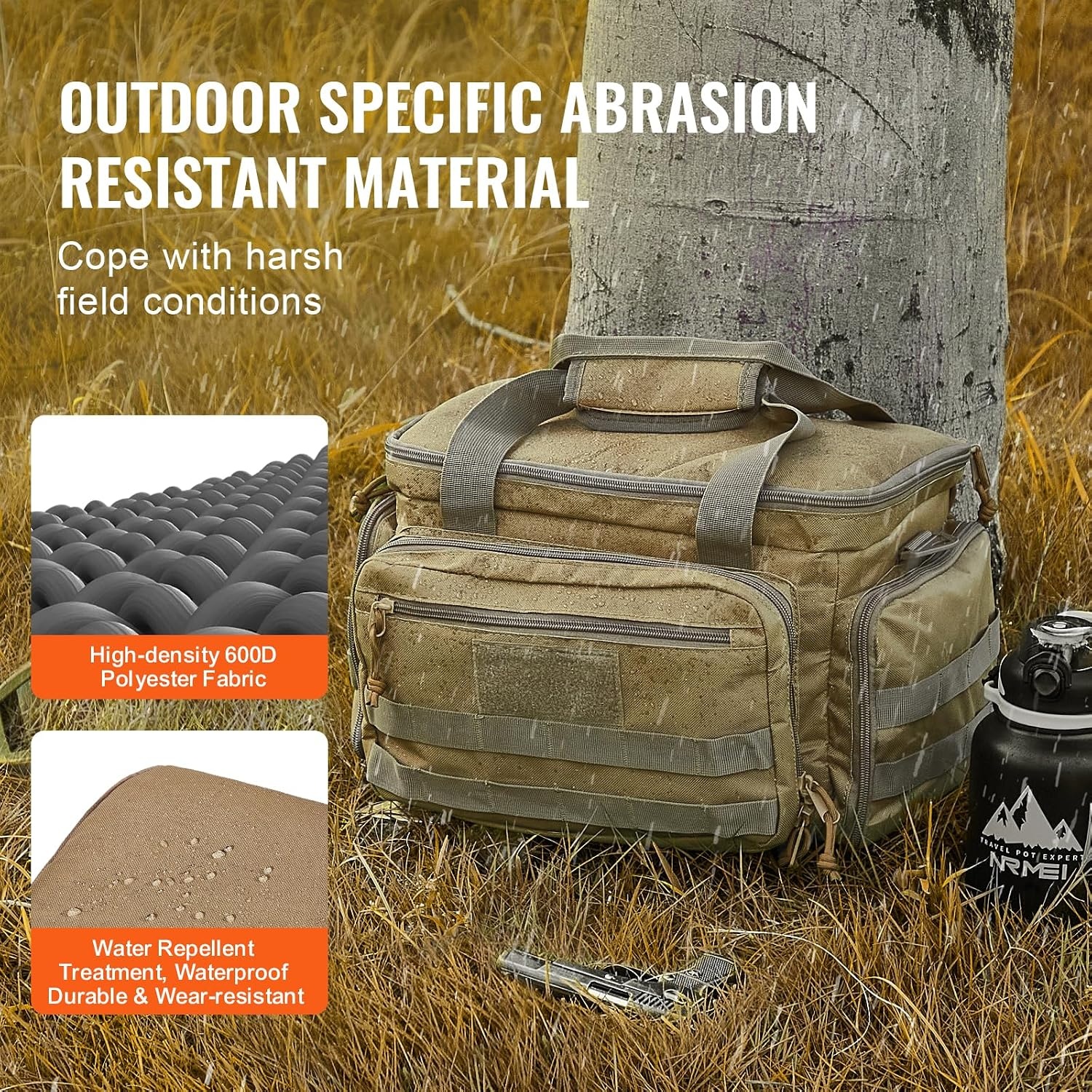 image:imageVEVOR Gun Bag with Detachable Baffles amp 6 Magazines Shooting Handgun Bag for Outdoor Hunting Shooting Pistol Bag Case 2 Removable Pistol Bags Brown 13 x 79 x 91 inBrown