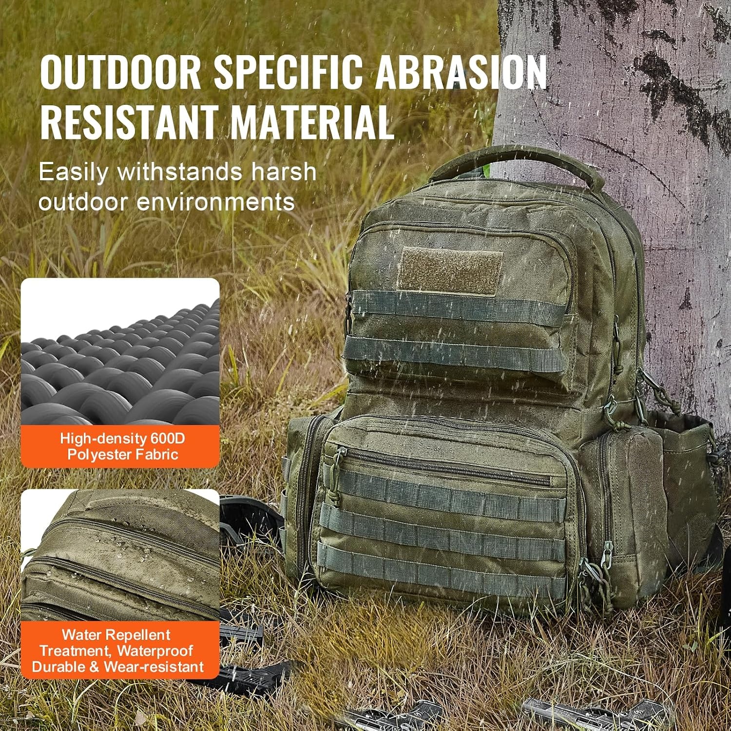 image:imageVEVOR Gun Bag with Detachable Baffles amp 6 Magazines Shooting Handgun Bag for Outdoor Hunting Shooting Pistol Bag Case 2 Removable Pistol Bags Brown 13 x 79 x 91 inGreen