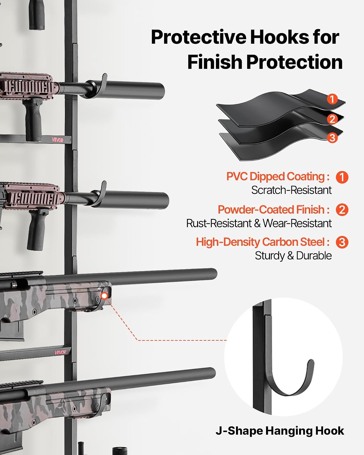 image:imageVEVOR Gun Rack Floor Standing Indoor Rifle Shotgun Rack Stand with Storage Shelf for Wall Mount Gun Display Stand Holds up to 5 Rifles Heavy Duty Steel for Home Garage Hunting Long Guns Storage
