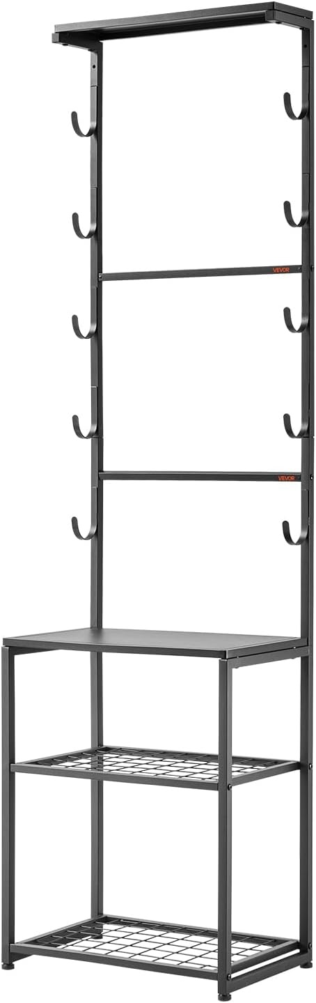 image:imageVEVOR Gun Rack Floor Standing Indoor Rifle Shotgun Rack Stand with Storage Shelf for Wall Mount Gun Display Stand Holds up to 5 Rifles Heavy Duty Steel for Home Garage Hunting Long Guns Storage