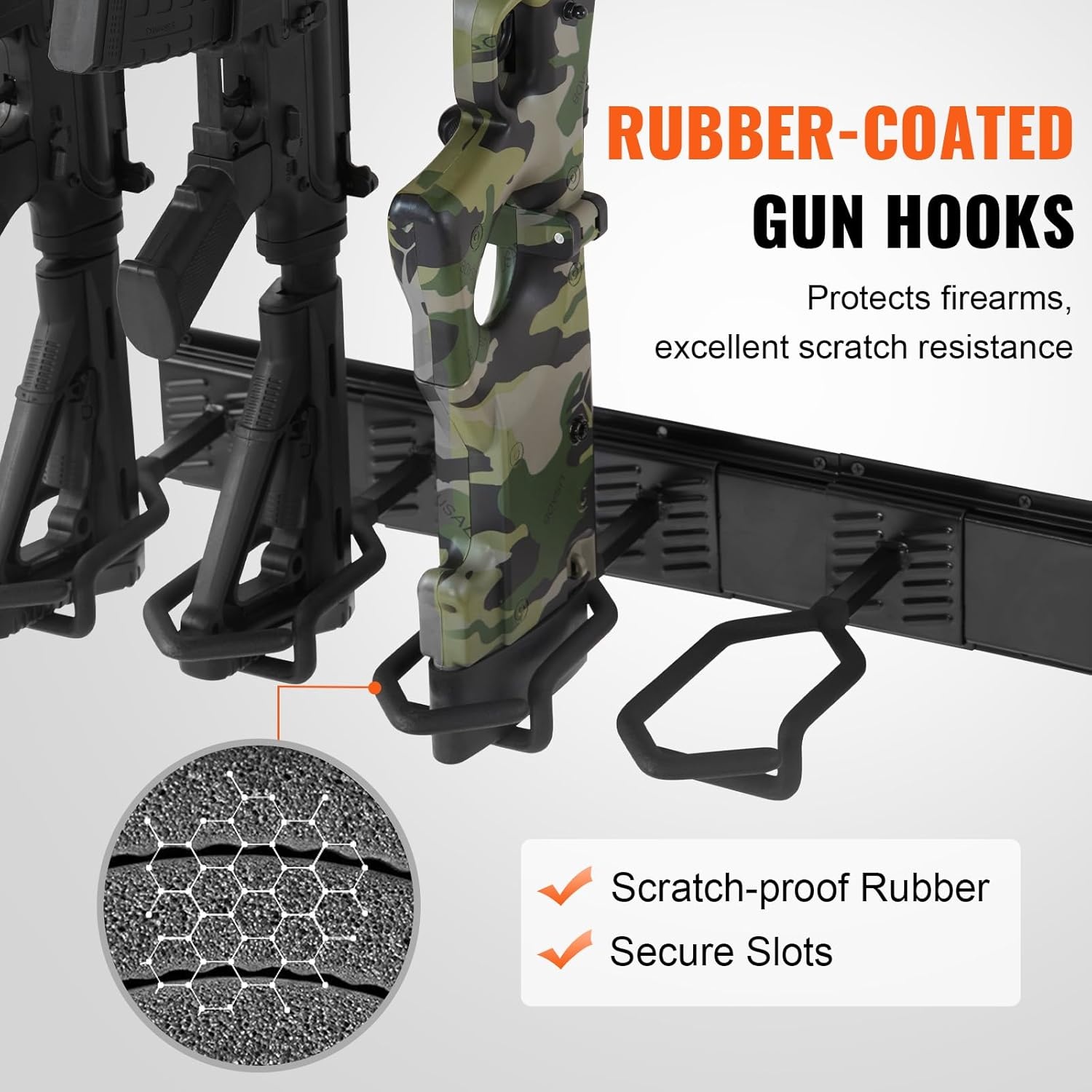 image:imageVEVOR Gun Rack Indoor Gun Rack Wall Mount Vertical Rifle Shotgun Gun Rack Heavy Duty Metal Wall Gun Rack Display Stand