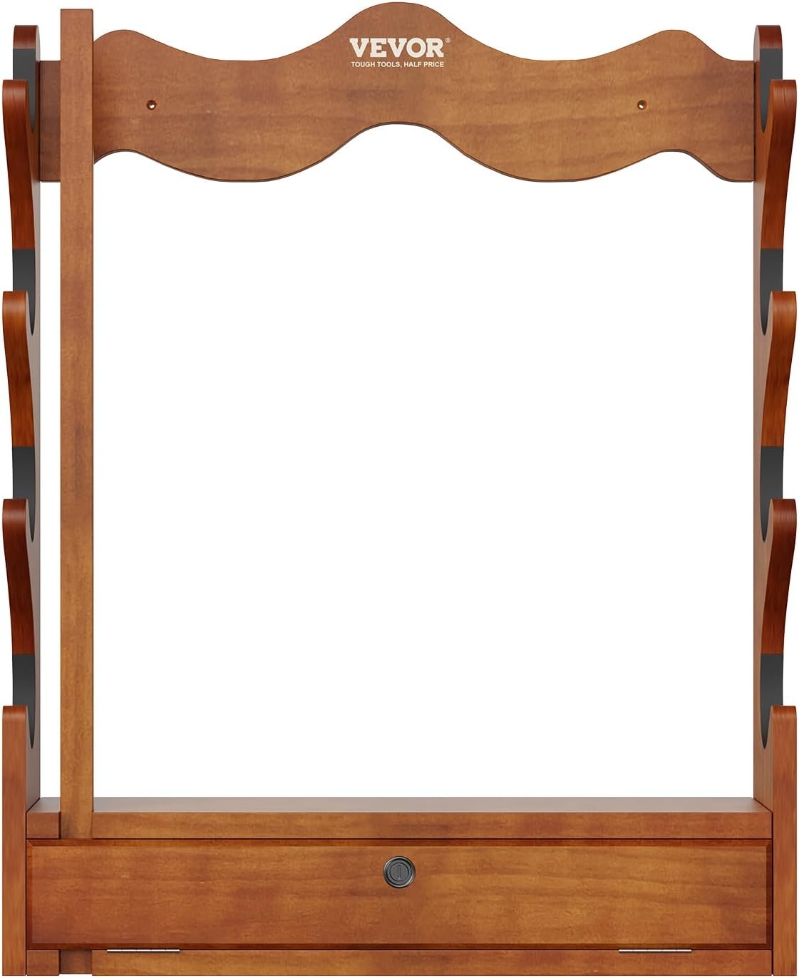 image:imageVEVOR Gun Rack Wood Gun Rack Wall Mount Gun Display Rack Holds 4 Rifles Shotguns 132 lb Heavy Duty Wall Storage Display Rifle Rack with Soft Padding
