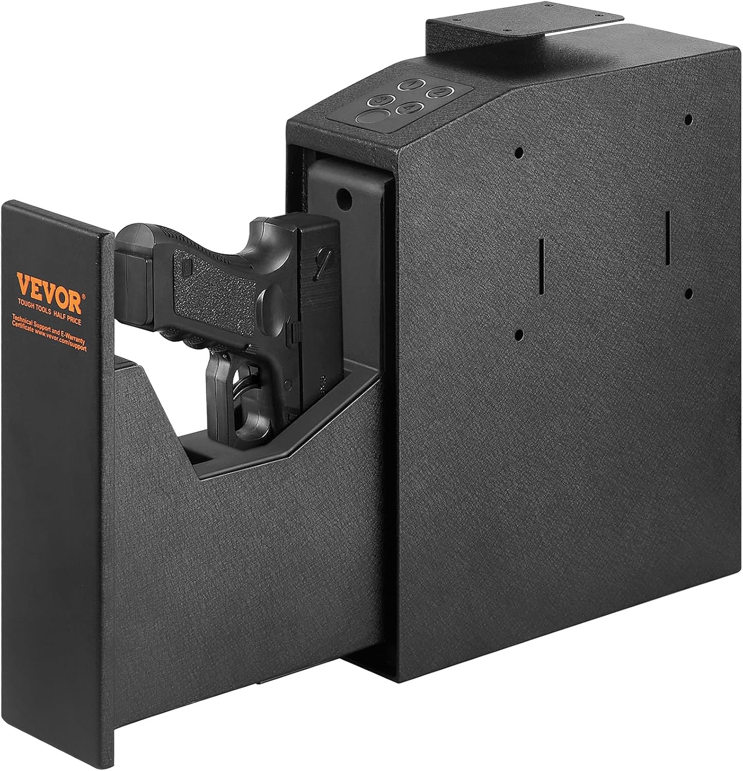 image:imageVEVOR Gun Safe for Pistols Biometric Gun Safe with Three Quick Access Ways of Fingerprints Passwords and Keys Handgun Safe for 1 Pistol for Home Bedside Nightstand WallBiometric Slip to open