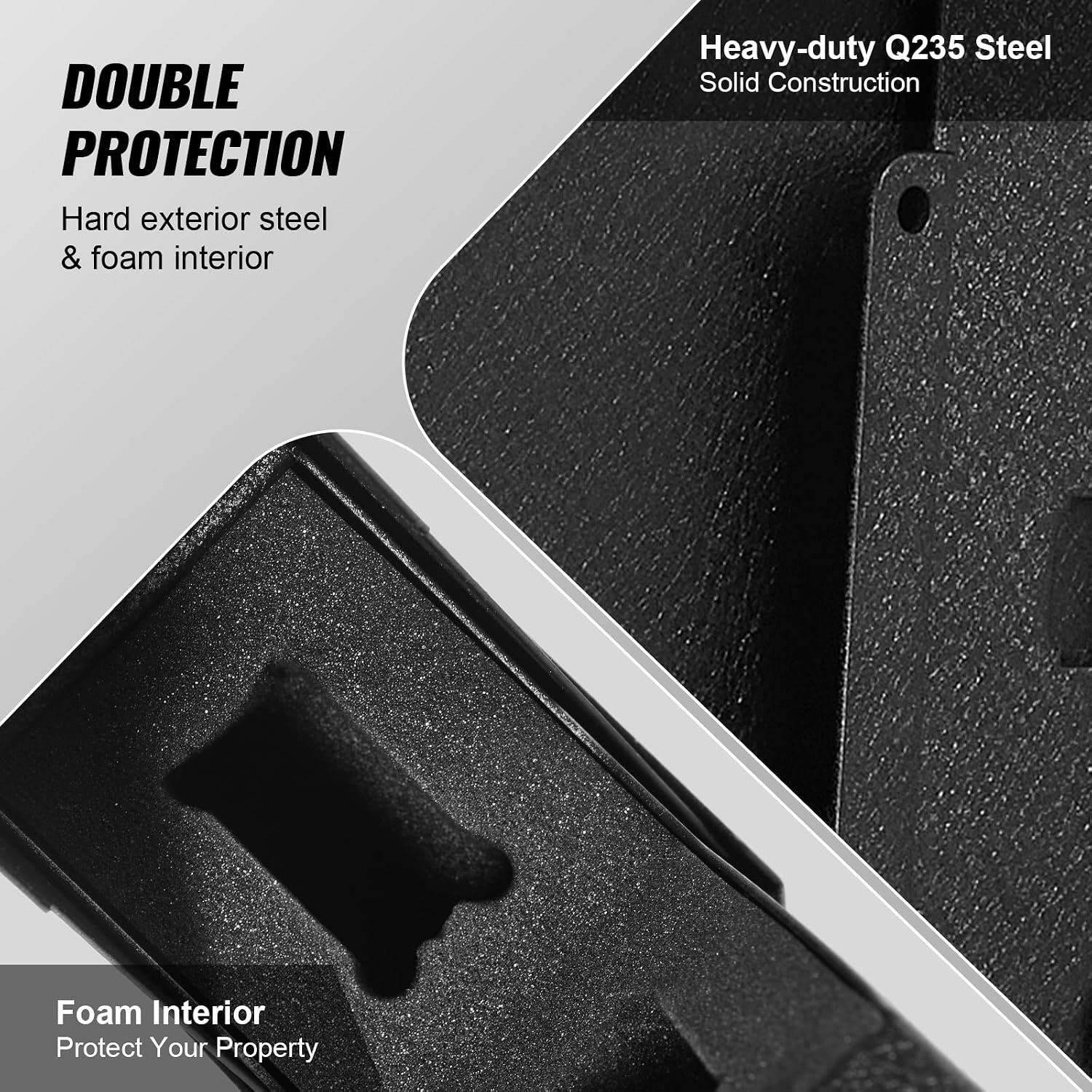 image:imageVEVOR Gun Safe for Pistols Biometric Gun Safe with Three Quick Access Ways of Fingerprints Passwords and Keys Handgun Safe for 1 Pistol for Home Bedside Nightstand WallBiometric Bounce to open