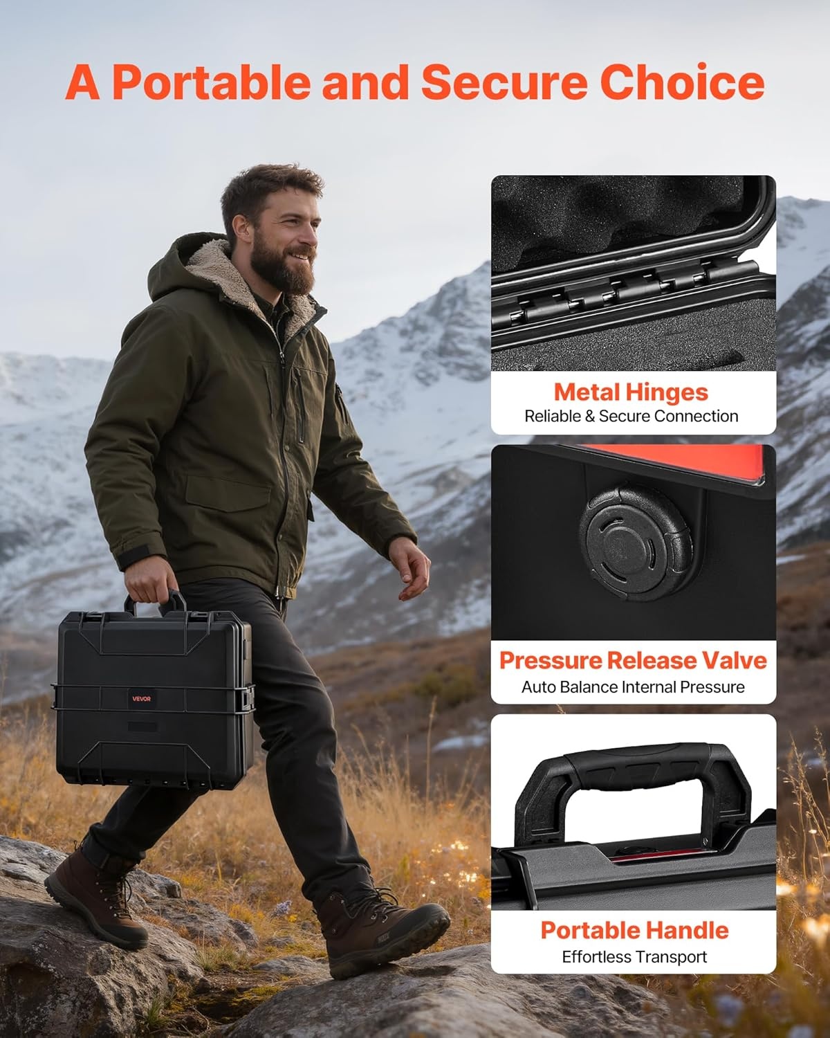 image:imageVEVOR Hard Pistol Case Holds Multiple Pistols amp Magazine Hard Gun Case with PreCut XPE Foam Lining Waterproof Firearm Travel Case with Handle for Gun Lenses Camera Gear TSA Compliant8 Pistols 28 Magazine