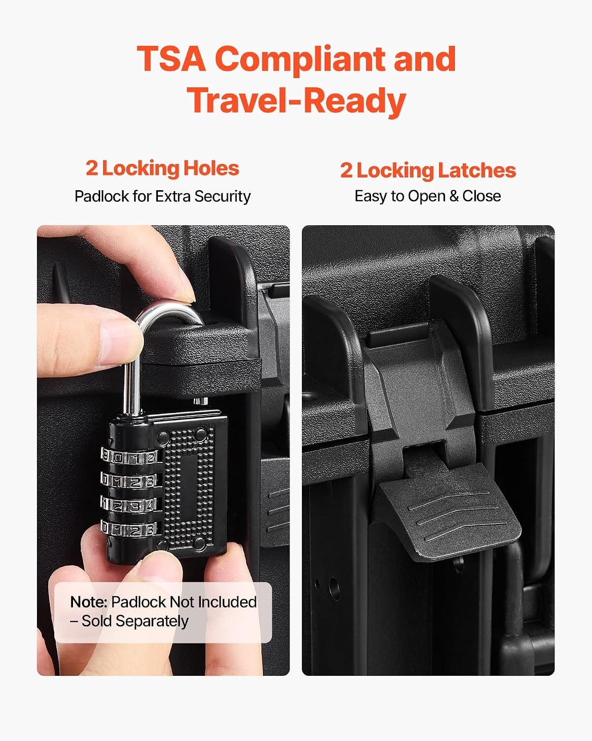 image:imageVEVOR Hard Pistol Case Holds Multiple Pistols amp Magazine Hard Gun Case with PreCut XPE Foam Lining Waterproof Firearm Travel Case with Handle for Gun Lenses Camera Gear TSA Compliant7 Pistols 39 Magazine