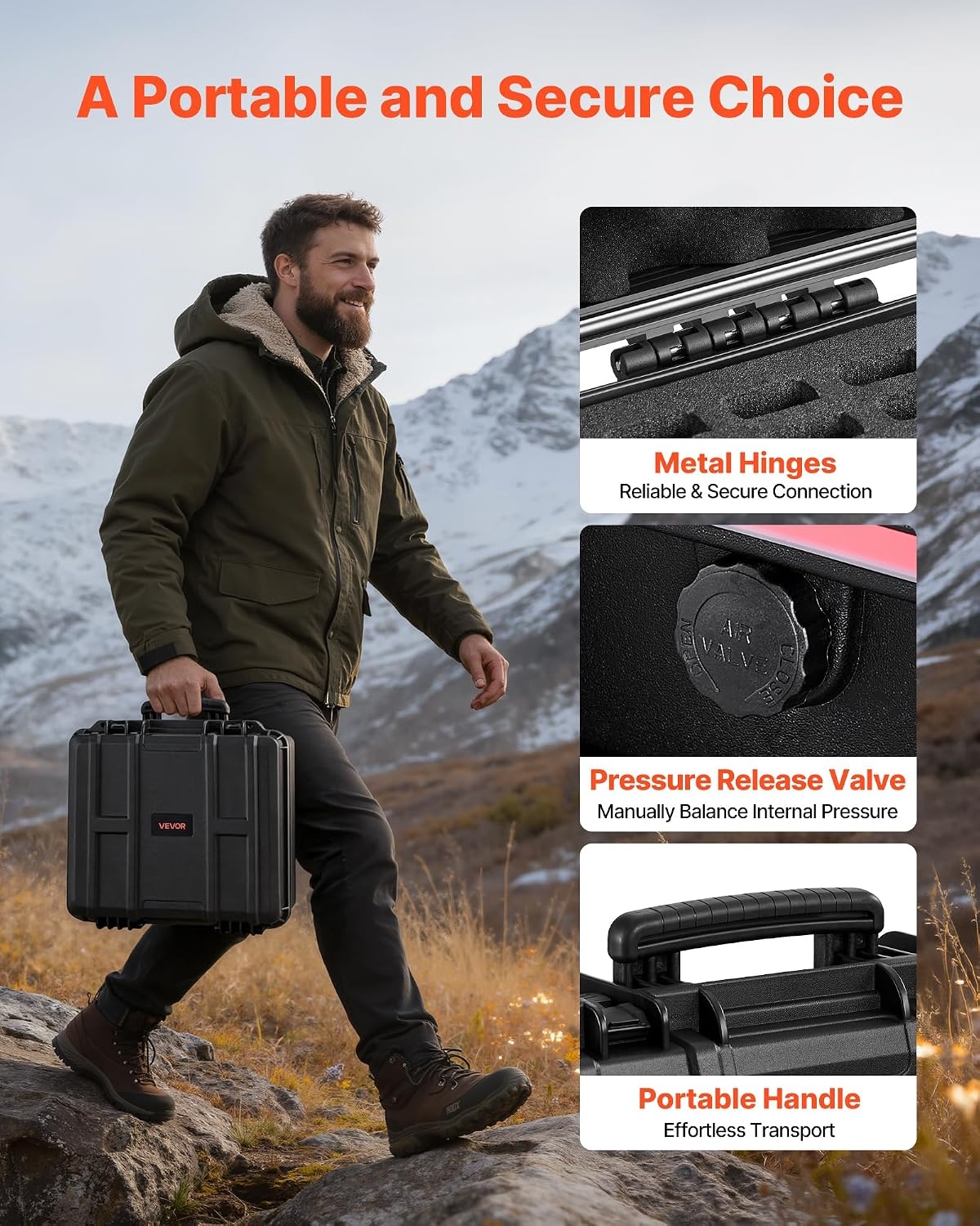 image:imageVEVOR Hard Pistol Case Holds Multiple Pistols amp Magazine Hard Gun Case with PreCut XPE Foam Lining Waterproof Firearm Travel Case with Handle for Gun Lenses Camera Gear TSA Compliant7 Pistols 39 Magazine