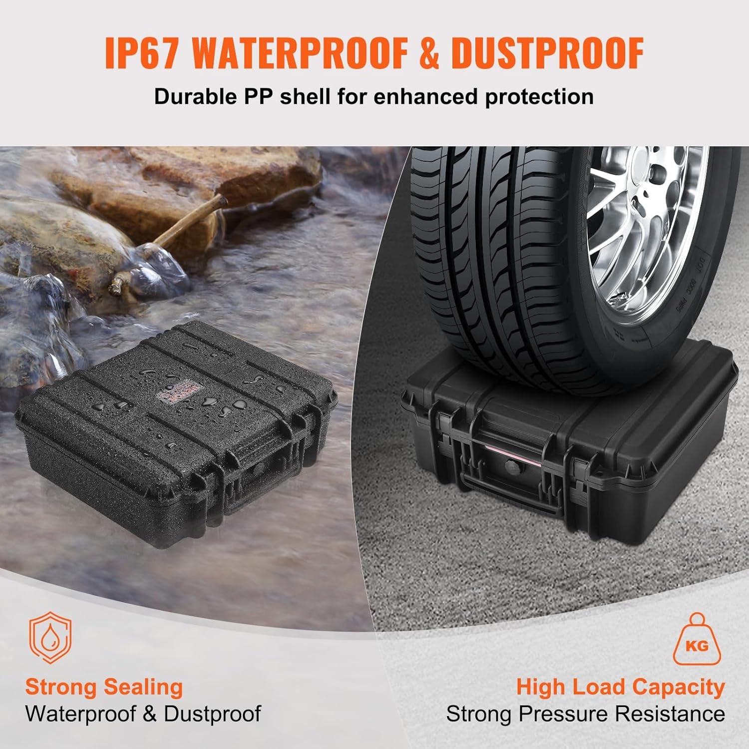 image:imageVEVOR Hard Pistol Case Holds Multiple Pistols amp Magazine Hard Gun Case with PreCut XPE Foam Lining Waterproof Firearm Travel Case with Handle for Gun Lenses Camera Gear TSA Compliant6 Pistols 24 Magazine