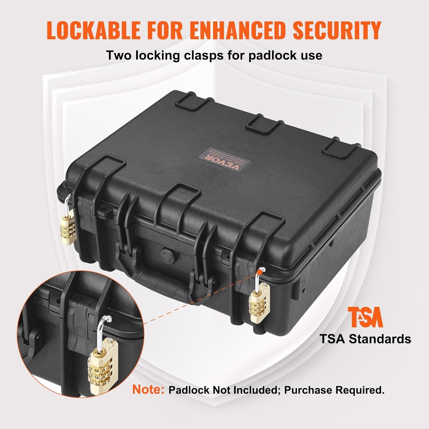 image:imageVEVOR Hard Pistol Case Holds Multiple Pistols amp Magazine Hard Gun Case with PreCut XPE Foam Lining Waterproof Firearm Travel Case with Handle for Gun Lenses Camera Gear TSA Compliant5 Pistols 30 Magazine