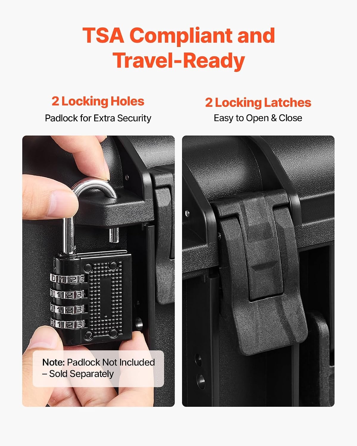 image:imageVEVOR Hard Pistol Case Holds Multiple Pistols amp Magazine Hard Gun Case with PreCut XPE Foam Lining Waterproof Firearm Travel Case with Handle for Gun Lenses Camera Gear TSA Compliant4 Pistols 23 Magazine