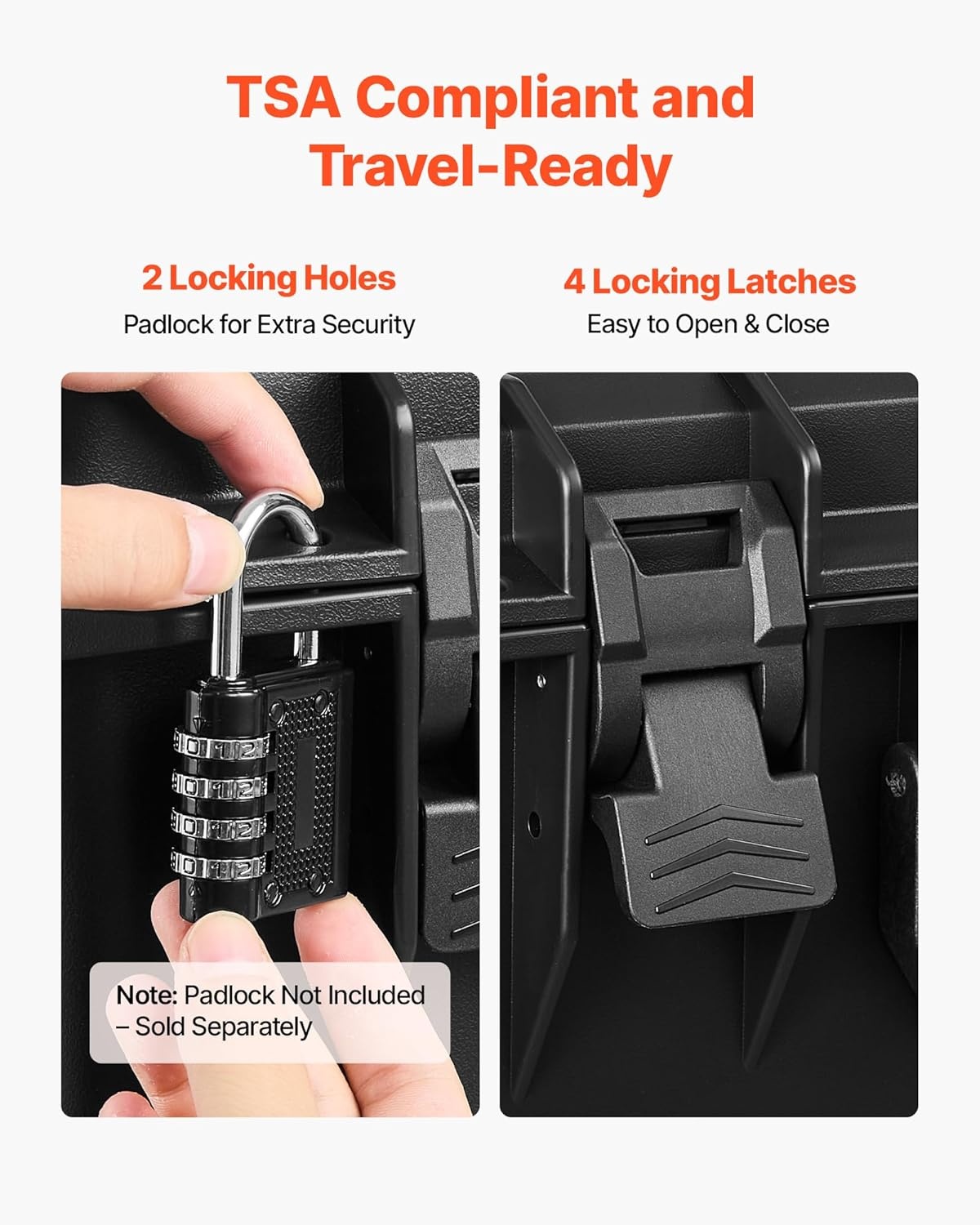 image:imageVEVOR Hard Pistol Case Holds Multiple Pistols amp Magazine Hard Gun Case with PreCut XPE Foam Lining Waterproof Firearm Travel Case with Handle for Gun Lenses Camera Gear TSA Compliant8 Pistols 28 Magazine