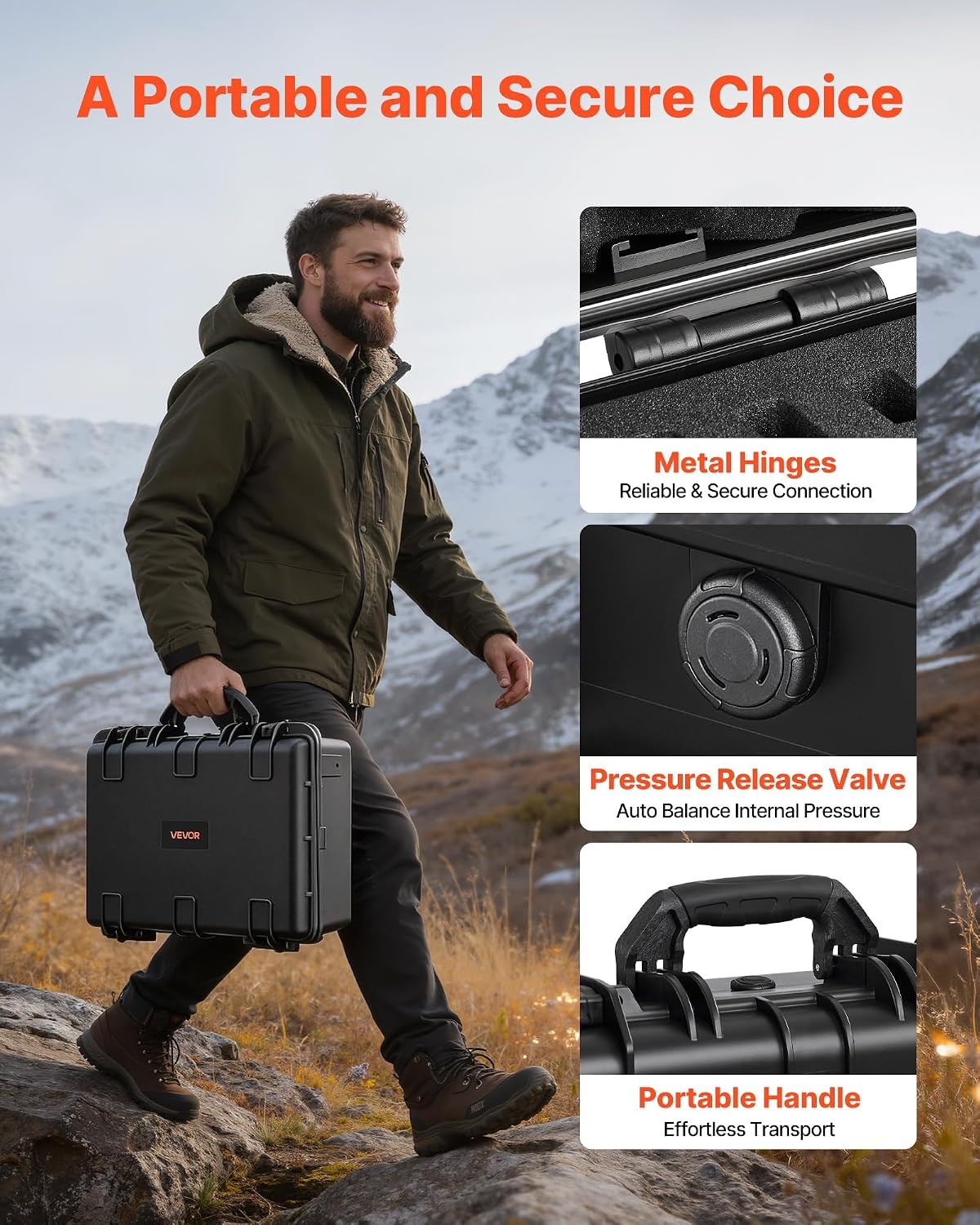 image:imageVEVOR Hard Pistol Case Holds Multiple Pistols amp Magazine Hard Gun Case with PreCut XPE Foam Lining Waterproof Firearm Travel Case with Handle for Gun Lenses Camera Gear TSA Compliant5 Pistols 31 Magazine