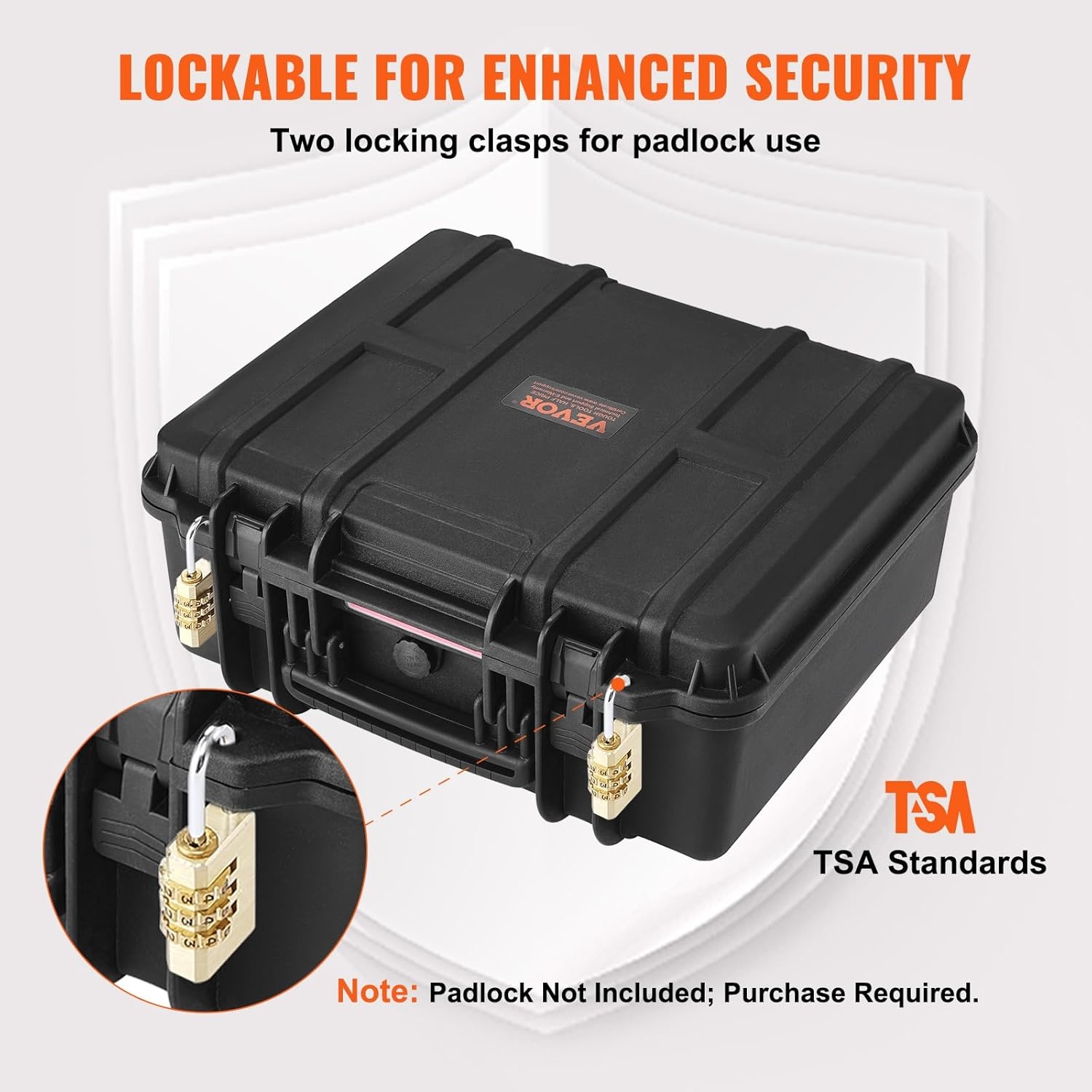 image:imageVEVOR Hard Pistol Case Holds Multiple Pistols amp Magazine Hard Gun Case with PreCut XPE Foam Lining Waterproof Firearm Travel Case with Handle for Gun Lenses Camera Gear TSA Compliant6 Pistols 24 Magazine