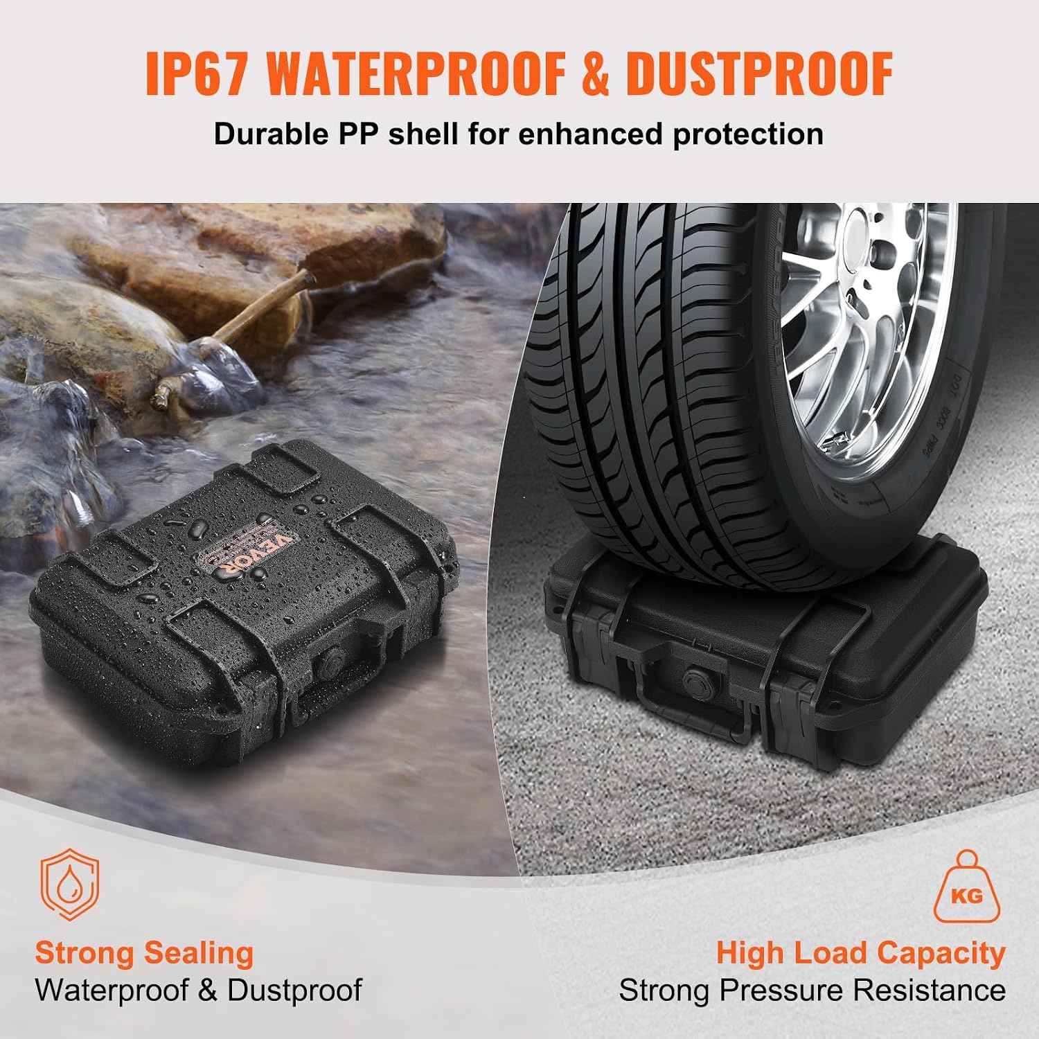 image:imageVEVOR Hard Pistol Case Holds Multiple Pistols amp Magazine Hard Gun Case with PreCut XPE Foam Lining Waterproof Firearm Travel Case with Handle for Gun Lenses Camera Gear TSA Compliant1 Pistol