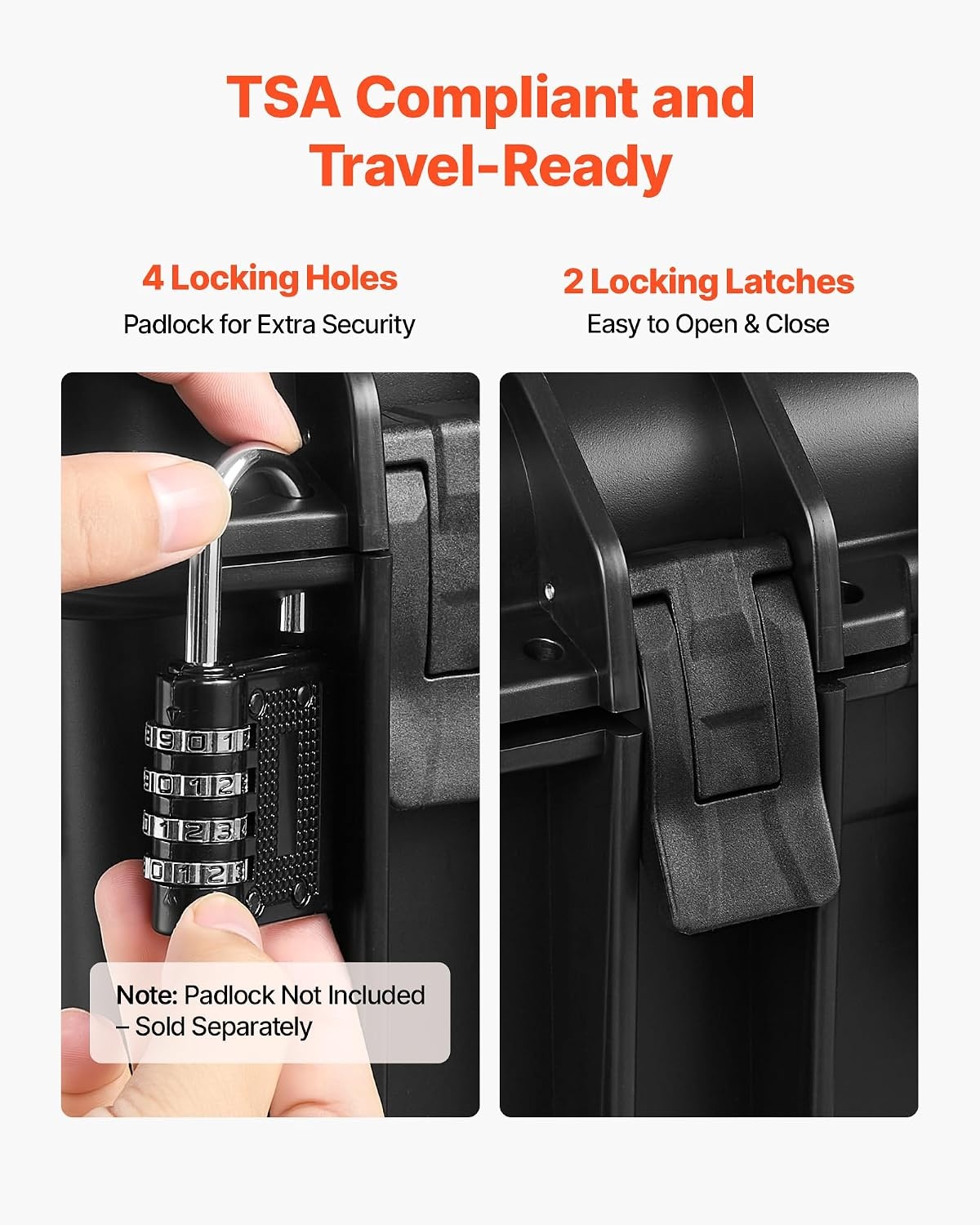 image:imageVEVOR Hard Pistol Case Holds Multiple Pistols amp Magazine Hard Gun Case with PreCut XPE Foam Lining Waterproof Firearm Travel Case with Handle for Gun Lenses Camera Gear TSA Compliant5 Pistols 31 Magazine