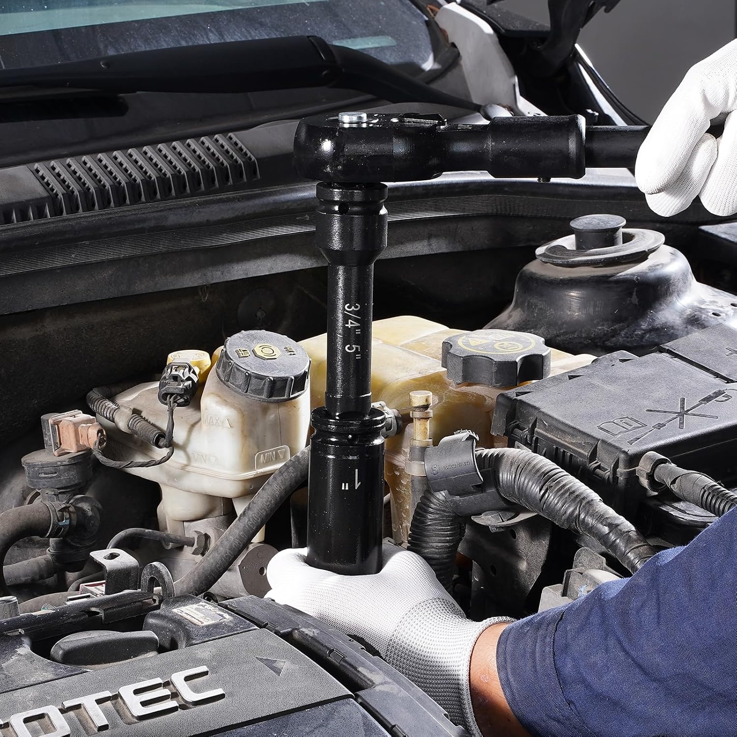 image:imageVEVOR Impact Drive Socket Set 12 Inches 19 Piece Impact Sockets SAE Standard Socket Assortment 38 Inches to 112 Inches 6point Hex Sockets34 22PCS