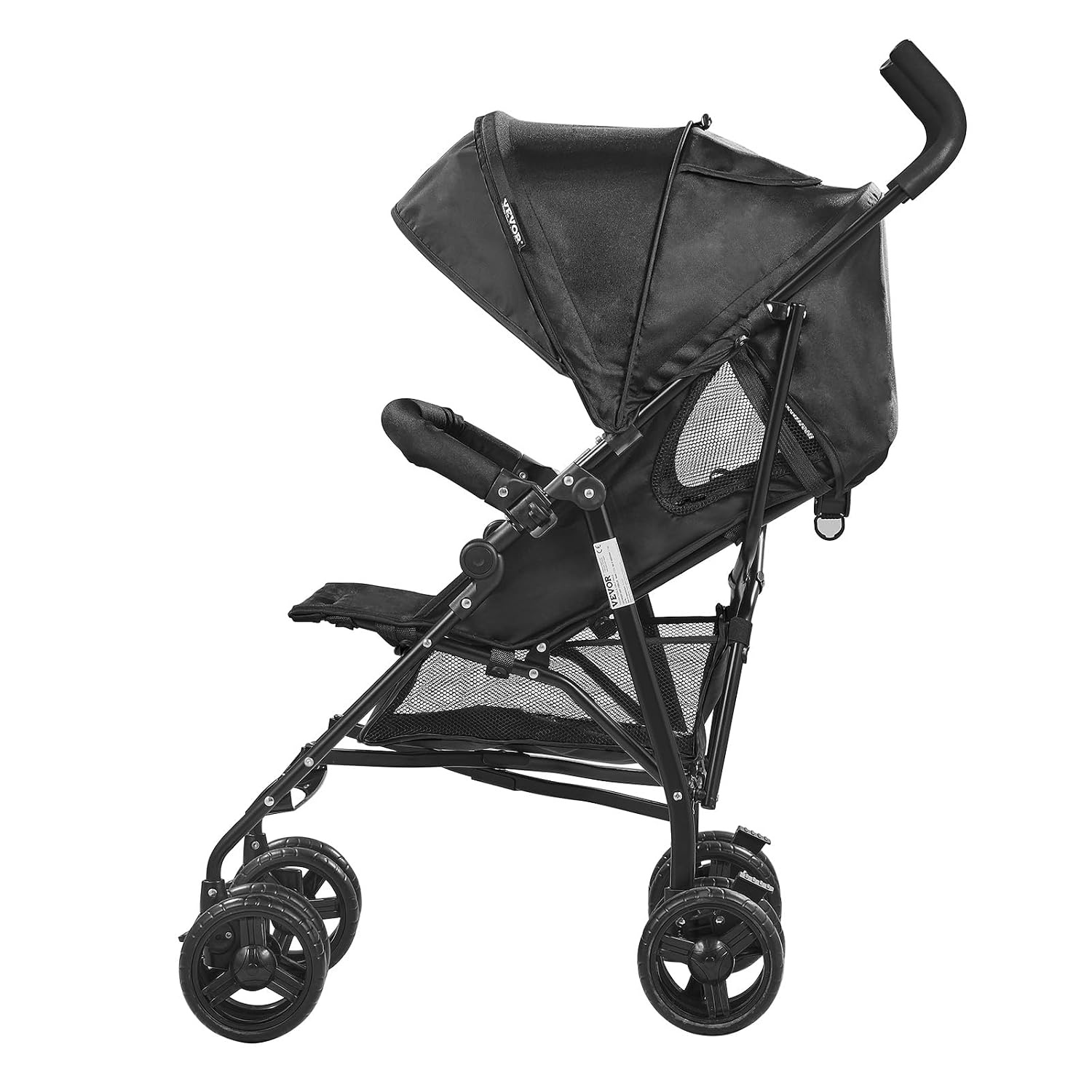 image:imageVEVOR Lightweight Stroller Compact Easy Fold Multiposition Recline Canopy Backrest Carbon Steel Frame Large Storage BasketCup Holder Umbrella Toddler Baby Stroller for Travel and More BlackBlack