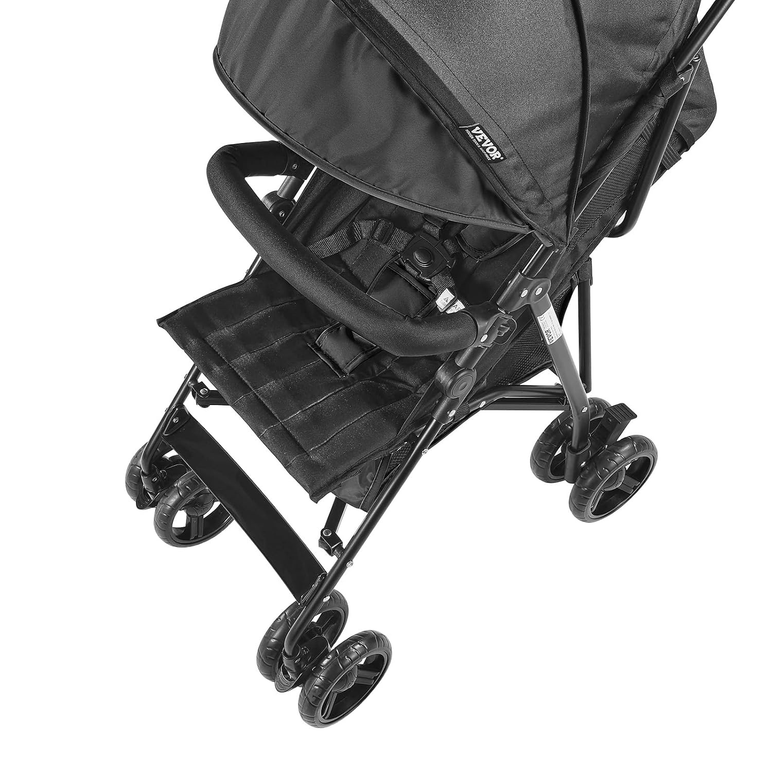 image:imageVEVOR Lightweight Stroller Compact Easy Fold Multiposition Recline Canopy Backrest Carbon Steel Frame Large Storage BasketCup Holder Umbrella Toddler Baby Stroller for Travel and More BlackBlack