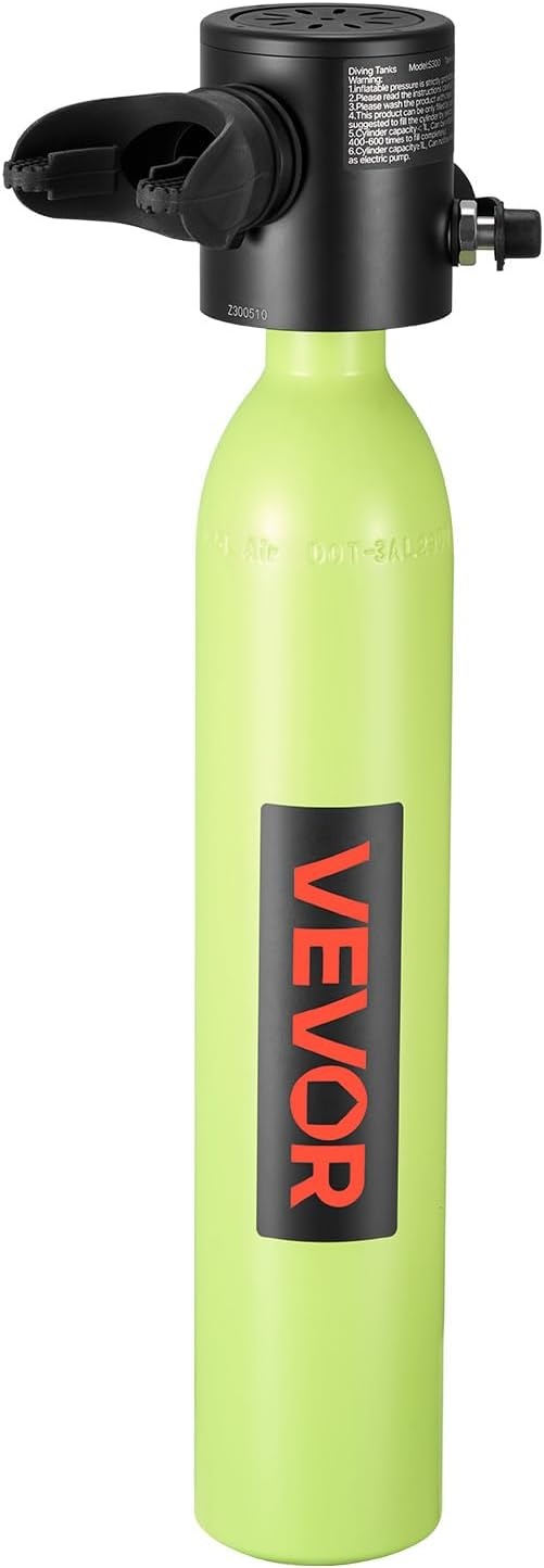image:imageVEVOR Mini Scuba Tank 05L Portable Diving Tank for Underwater Breathing Reusable Lung Diving Cylinder up to 10 Minutes Dive Time Emergency Rescue Pony Bottle with Refill Adapter for Snorkeling
