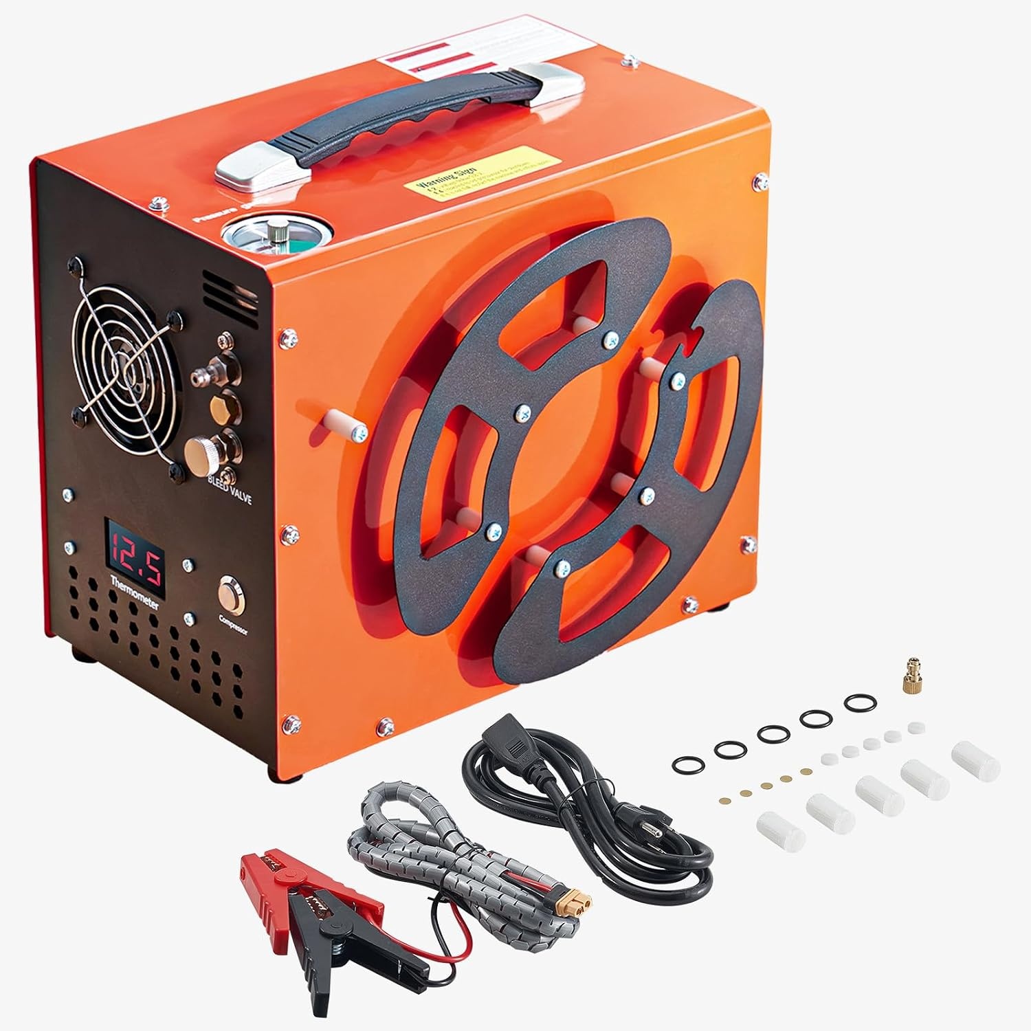 image:imageVEVOR PCP Air Compressor 4500PSI30Mpa Portable PCP Airgun Compressor with Builtin Power Converter AutoStop DC12VAC120V Oil amp WaterFree Air Rifle Paintball and Scuba Tank Compressor PumpStandard