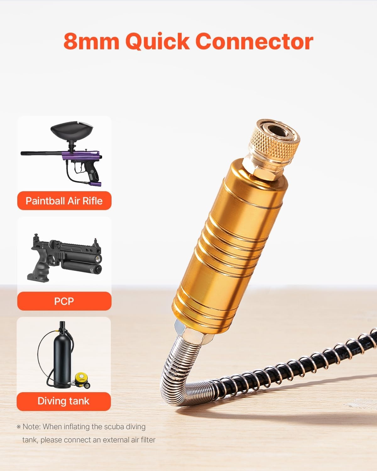 image:imageVEVOR PCP Air Compressor 4500PSI30Mpa Portable PCP Airgun Compressor with Builtin Power Converter AutoStop DC12VAC120V Oil amp WaterFree Air Rifle Paintball and Scuba Tank Compressor PumpStandard