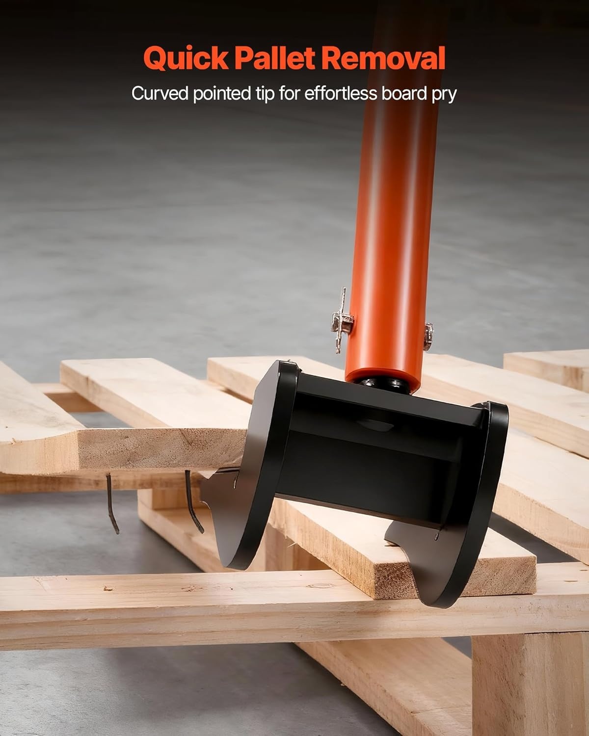 image:imageVEVOR Pallet Buster Tool with 50 Carbon Steel Handle Wrecking Pry Bar 2000 lbs Weight Capacity Heavy Duty Deck Board Removal Tool MultiPurpose Breaker for Efficient Removal Renovation54inch