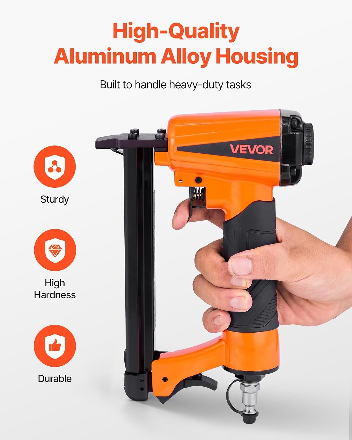 image:imageVEVOR Pneumatic Staple Gun 16 Gauge 716inch Medium Crown Pneumatic Stapler 1 to 2 Length 70120PSI Heavy Duty AirPowered Staple Gun for Roof Decking Wall Sheathing Fencing and Subflooringxsmall