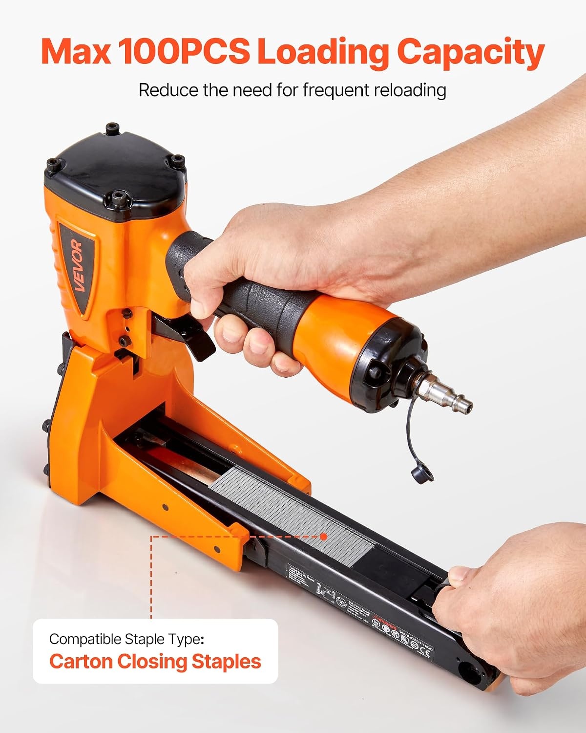 image:imageVEVOR Pneumatic Staple Gun 16 Gauge 716inch Medium Crown Pneumatic Stapler 1 to 2 Length 70120PSI Heavy Duty AirPowered Staple Gun for Roof Decking Wall Sheathing Fencing and Subflooringxlarge