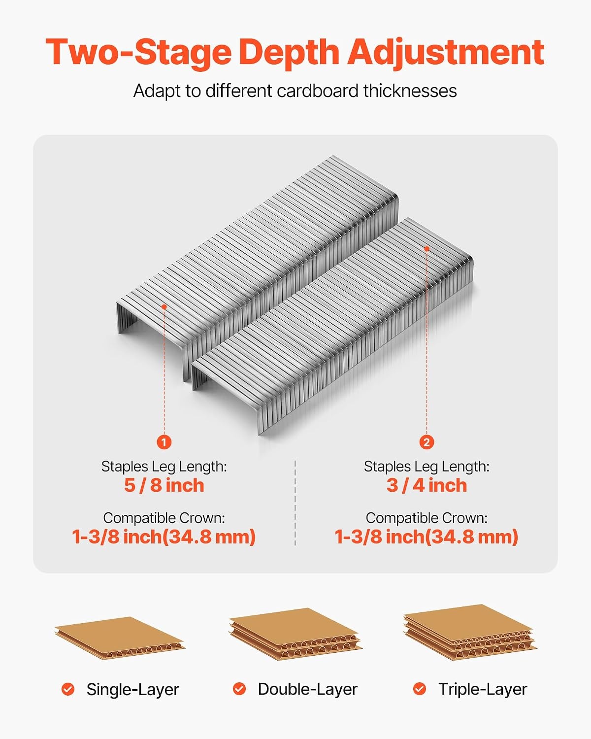 image:imageVEVOR Pneumatic Staple Gun 16 Gauge 716inch Medium Crown Pneumatic Stapler 1 to 2 Length 70120PSI Heavy Duty AirPowered Staple Gun for Roof Decking Wall Sheathing Fencing and Subflooringxlarge