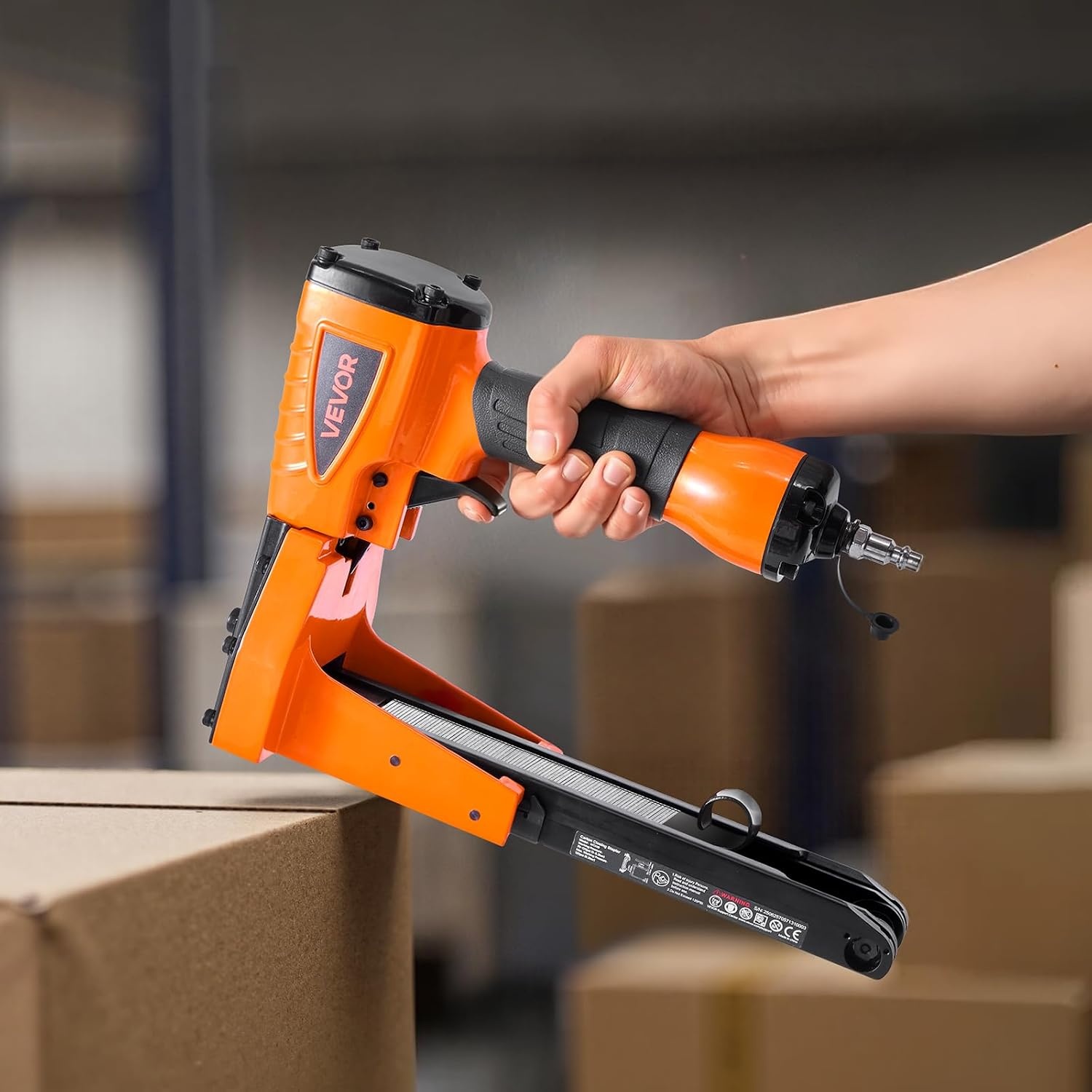image:imageVEVOR Pneumatic Staple Gun 16 Gauge 716inch Medium Crown Pneumatic Stapler 1 to 2 Length 70120PSI Heavy Duty AirPowered Staple Gun for Roof Decking Wall Sheathing Fencing and Subflooringxlarge