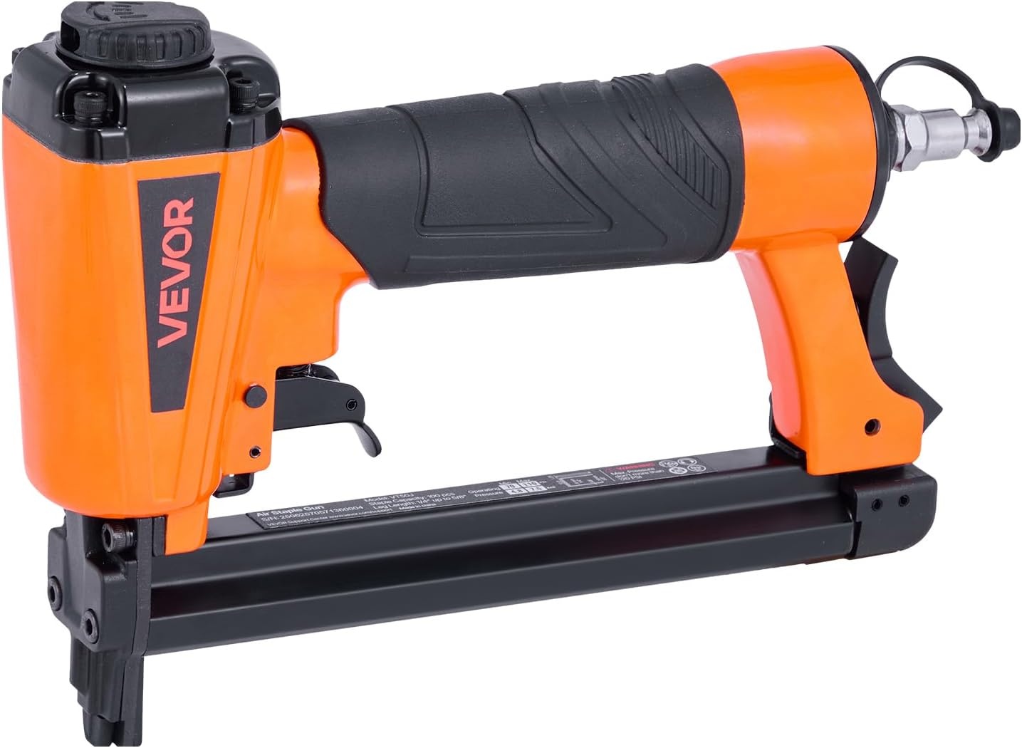 image:imageVEVOR Pneumatic Staple Gun 16 Gauge 716inch Medium Crown Pneumatic Stapler 1 to 2 Length 70120PSI Heavy Duty AirPowered Staple Gun for Roof Decking Wall Sheathing Fencing and Subflooringsmall