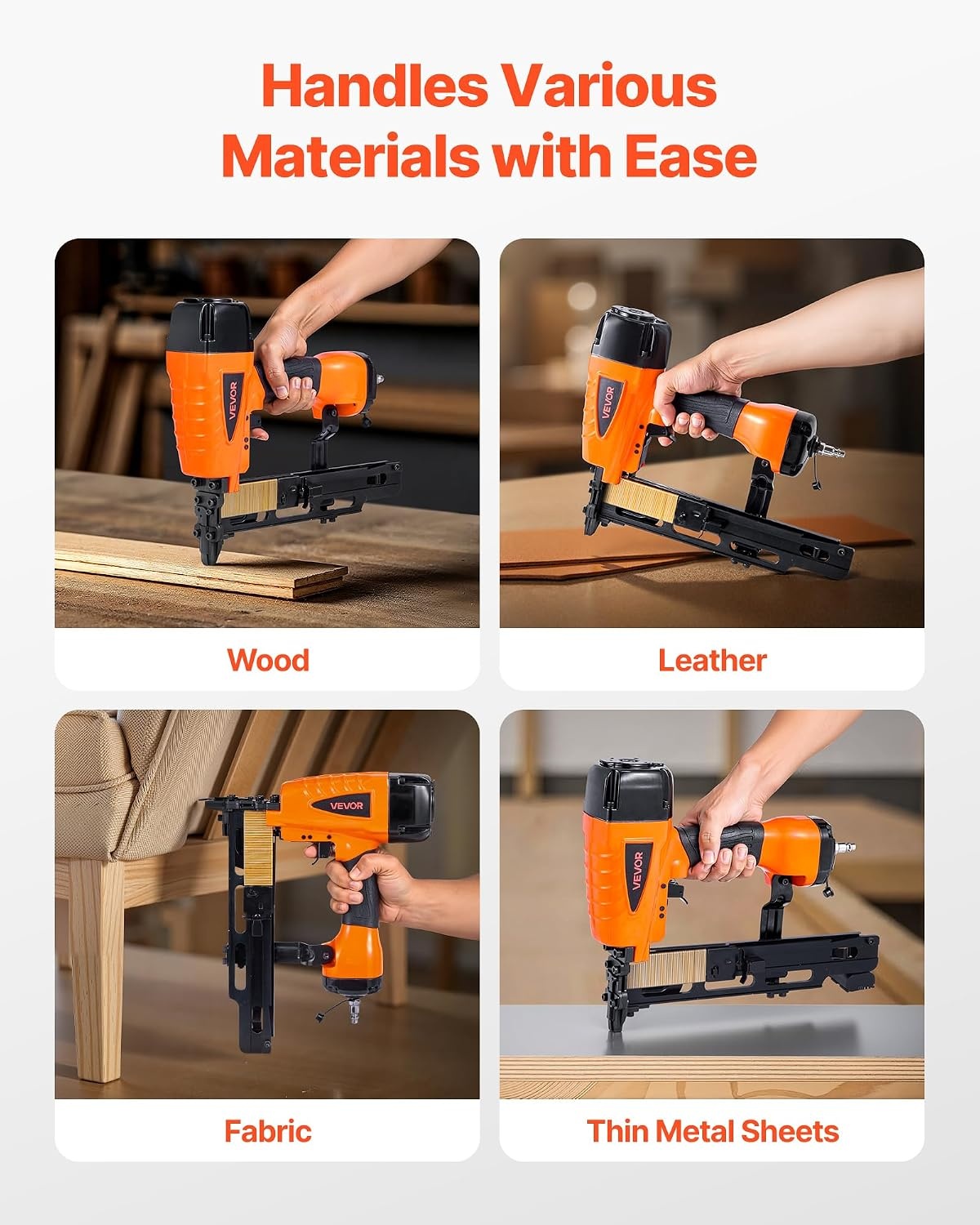 image:imageVEVOR Pneumatic Staple Gun 16 Gauge 716inch Medium Crown Pneumatic Stapler 1 to 2 Length 70120PSI Heavy Duty AirPowered Staple Gun for Roof Decking Wall Sheathing Fencing and Subflooringlarge
