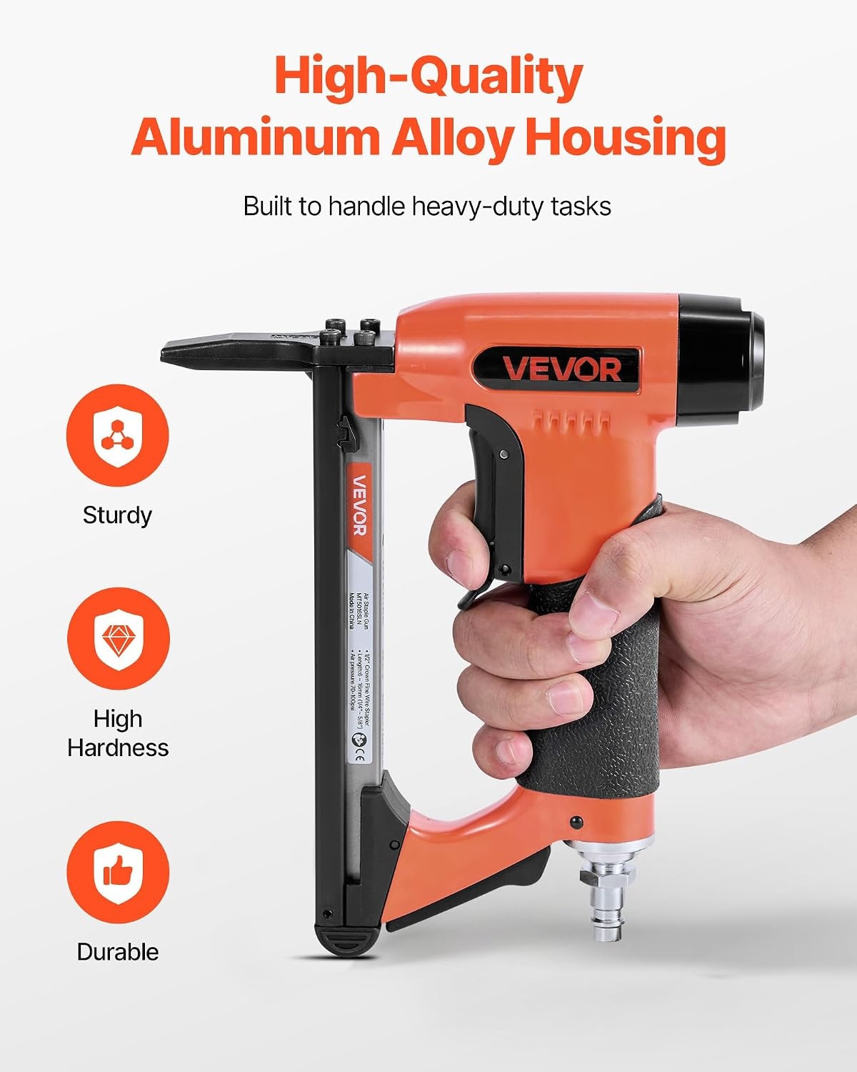 image:imageVEVOR Pneumatic Staple Gun 20 Gauge LongNose Upholstery Stapler for 50 Series Fine Wire Staples 12inch Crown 1458 Length Max 110PCS Loading Air Staple Gun for Upholstering Woodworking DIY