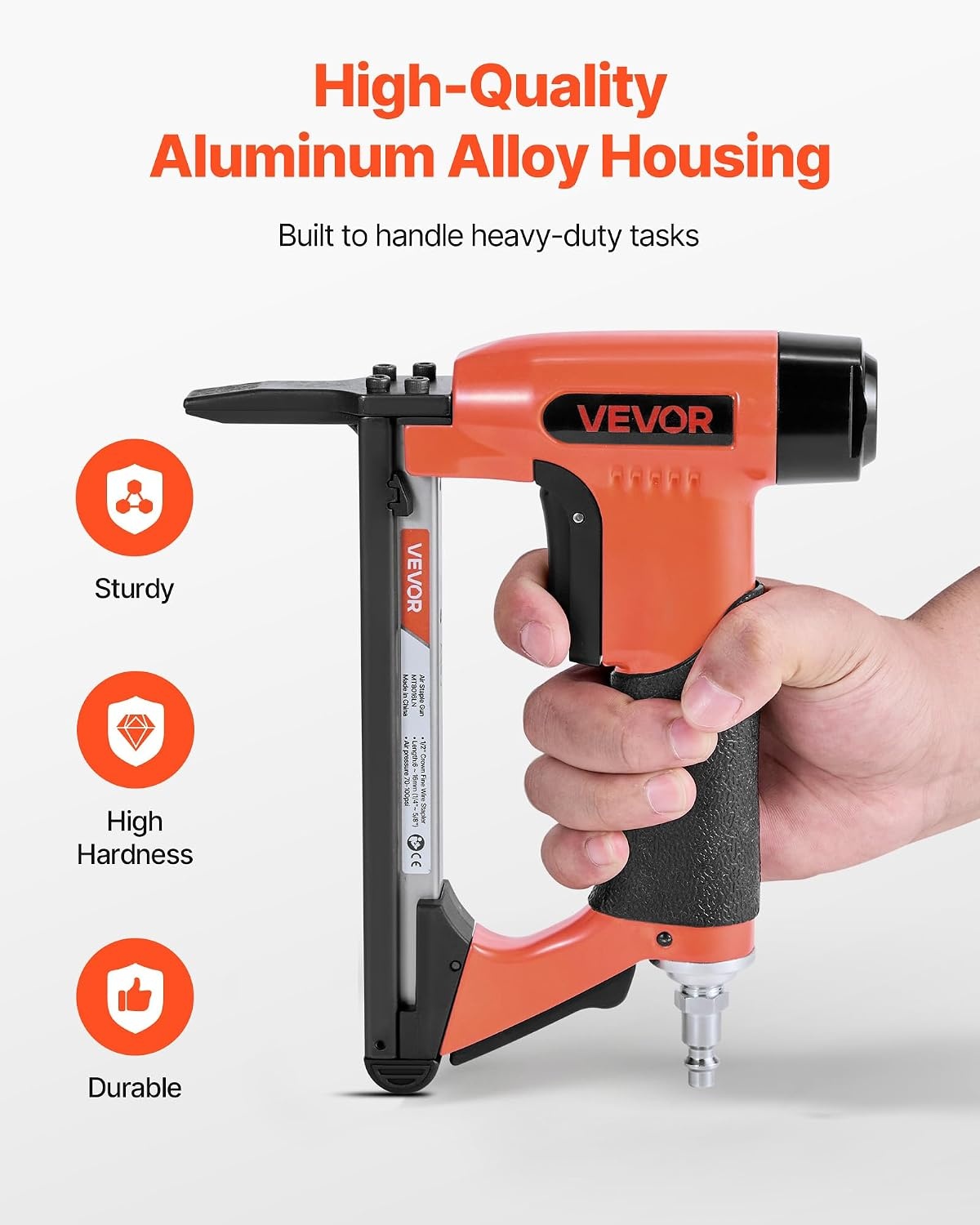 image:imageVEVOR Pneumatic Staple Gun 21 Gauge LongNose Upholstery Stapler for 80 Series Fine Wire Staples 12inch Crown 1458 Length Max 150PCS Loading Air Staple Gun for Upholstering Woodworking DIY