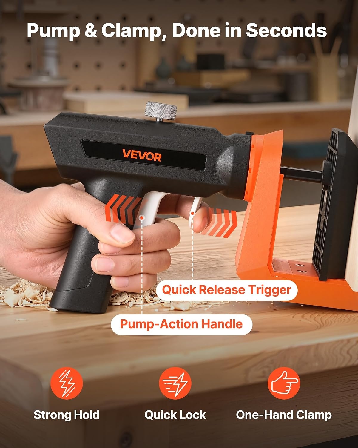image:imageVEVOR Pocket Hole Jig Kit 12 to 112 in Adjustable Jig Pocket Hole System with Toolcase CClamp Step Drill Hex Wrench Drill Stop Ring Square Drive Bit Reinforced Metal Frame for WoodworkingBlack