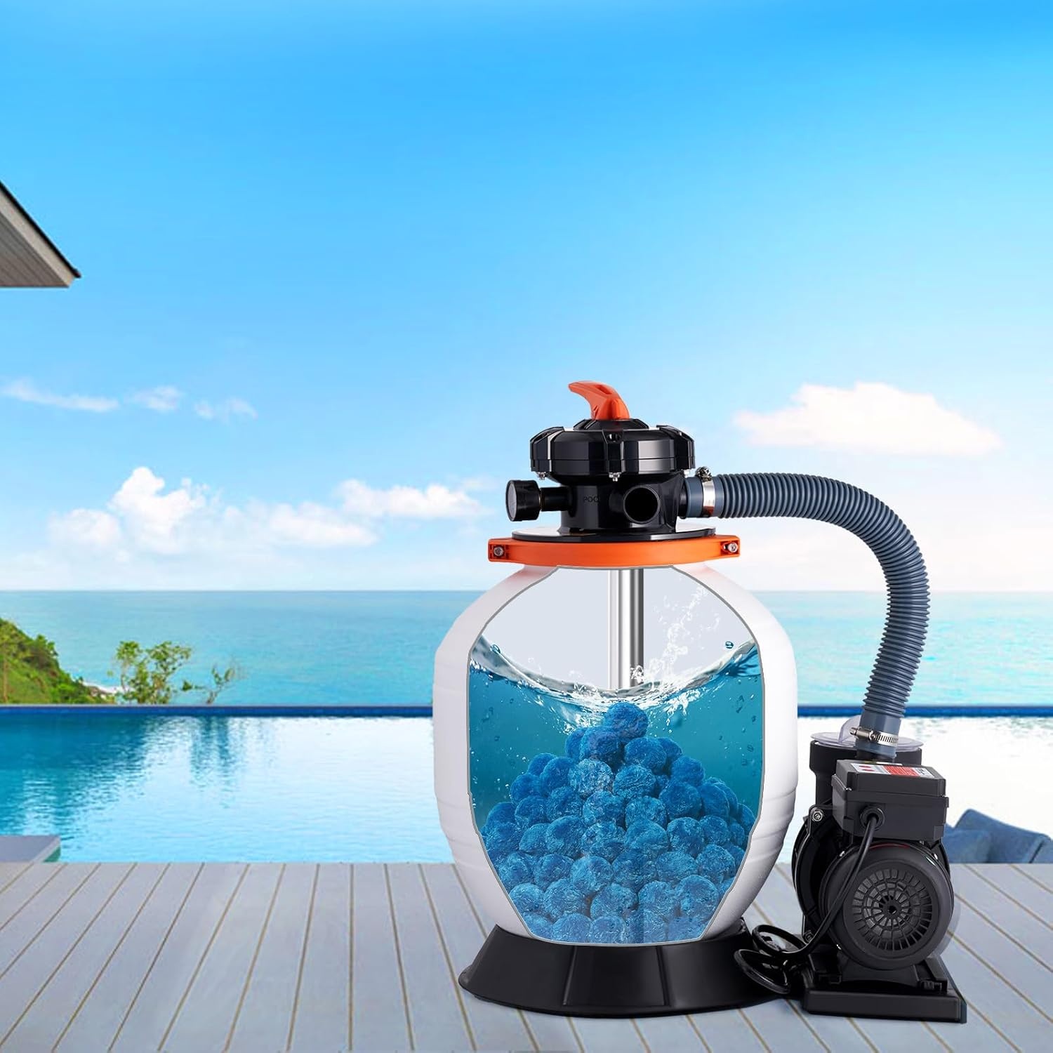 image:imageVEVOR Pool Filter Balls for Sand Filter 46 lbs Filter Balls Replace Pool Filter Sand Reusable Polyester Fiber Filter Media Balls with Wash Bag for Swimming Pool Above Ground Pool Aquarium TankBlue