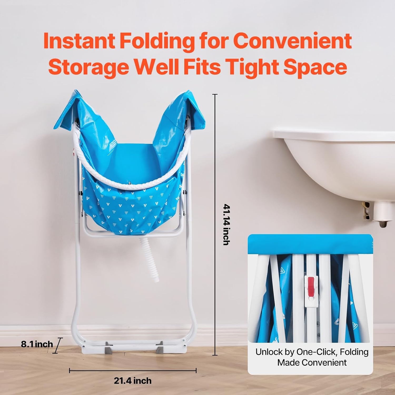 image:imageVEVOR Portable Dog Bathtub Elevated amp Foldable SpaceSaving Pet Shower Station with Efficient Drainage Bathing Tub for Washing amp Grooming Small and Medium Size Dogs and Cats Indoor amp Outdoor GreyLight Blue