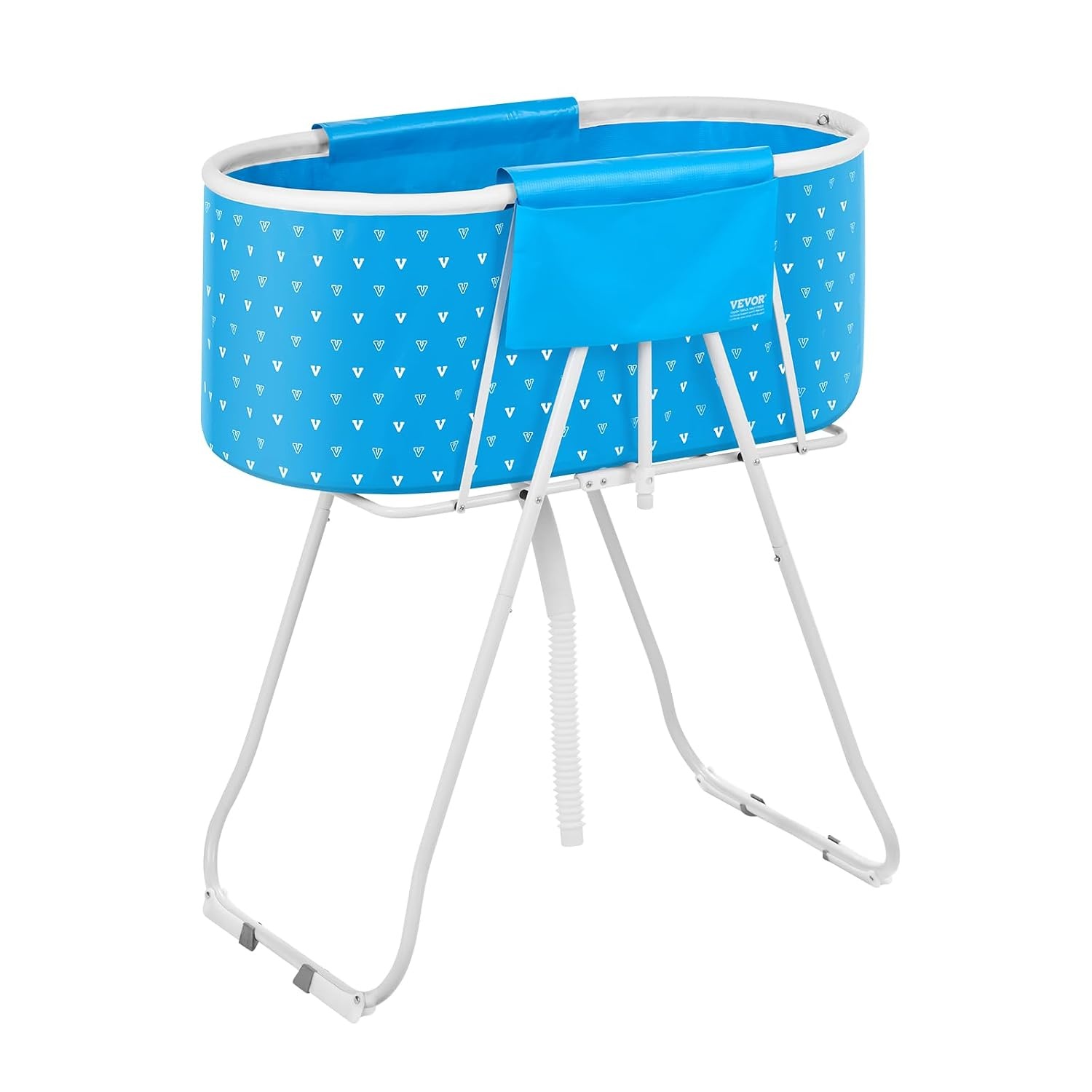 image:imageVEVOR Portable Dog Bathtub Elevated amp Foldable SpaceSaving Pet Shower Station with Efficient Drainage Bathing Tub for Washing amp Grooming Small and Medium Size Dogs and Cats Indoor amp Outdoor GreyLight Blue