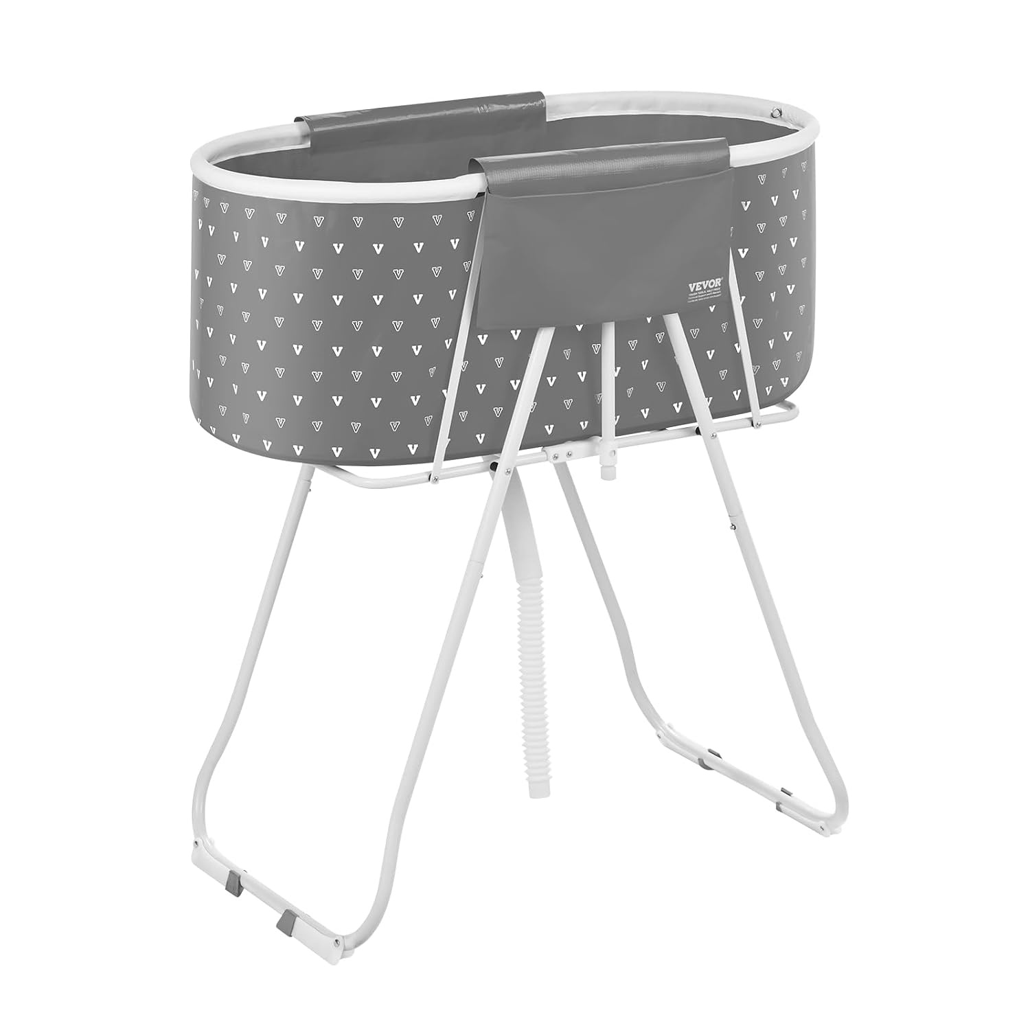 image:imageVEVOR Portable Dog Bathtub Elevated amp Foldable SpaceSaving Pet Shower Station with Efficient Drainage Bathing Tub for Washing amp Grooming Small and Medium Size Dogs and Cats Indoor amp Outdoor GreyLight Grey